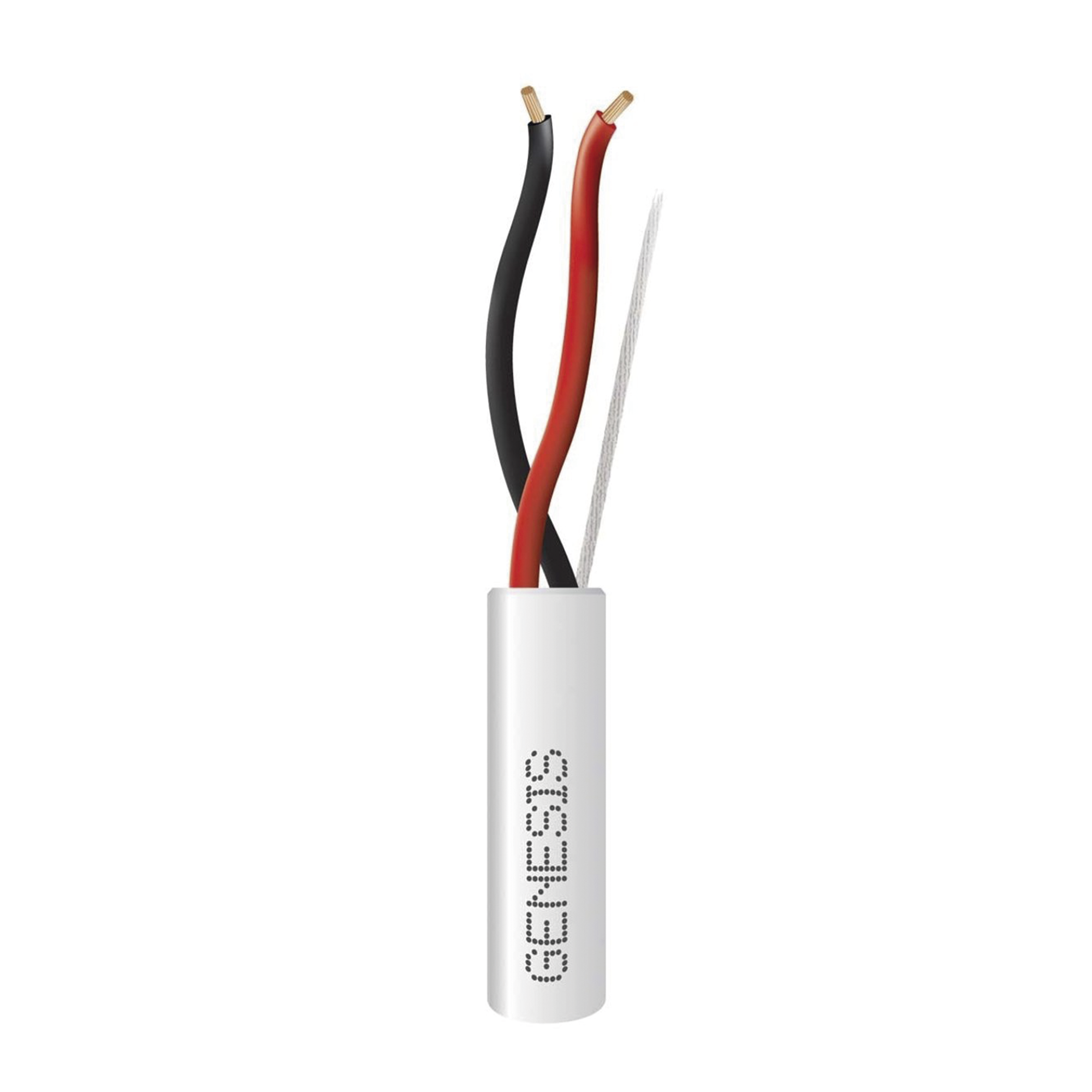 Bobina de 305 Metros (1000 Pies) de Cable / 2 x 16 AWG / Riser / Tipo CMR-CL3R / Color Blanco / Para Aplicaciones de Alarmas de Intrusión, Control de Acceso, Automatización, Interfonos y TV Porteros