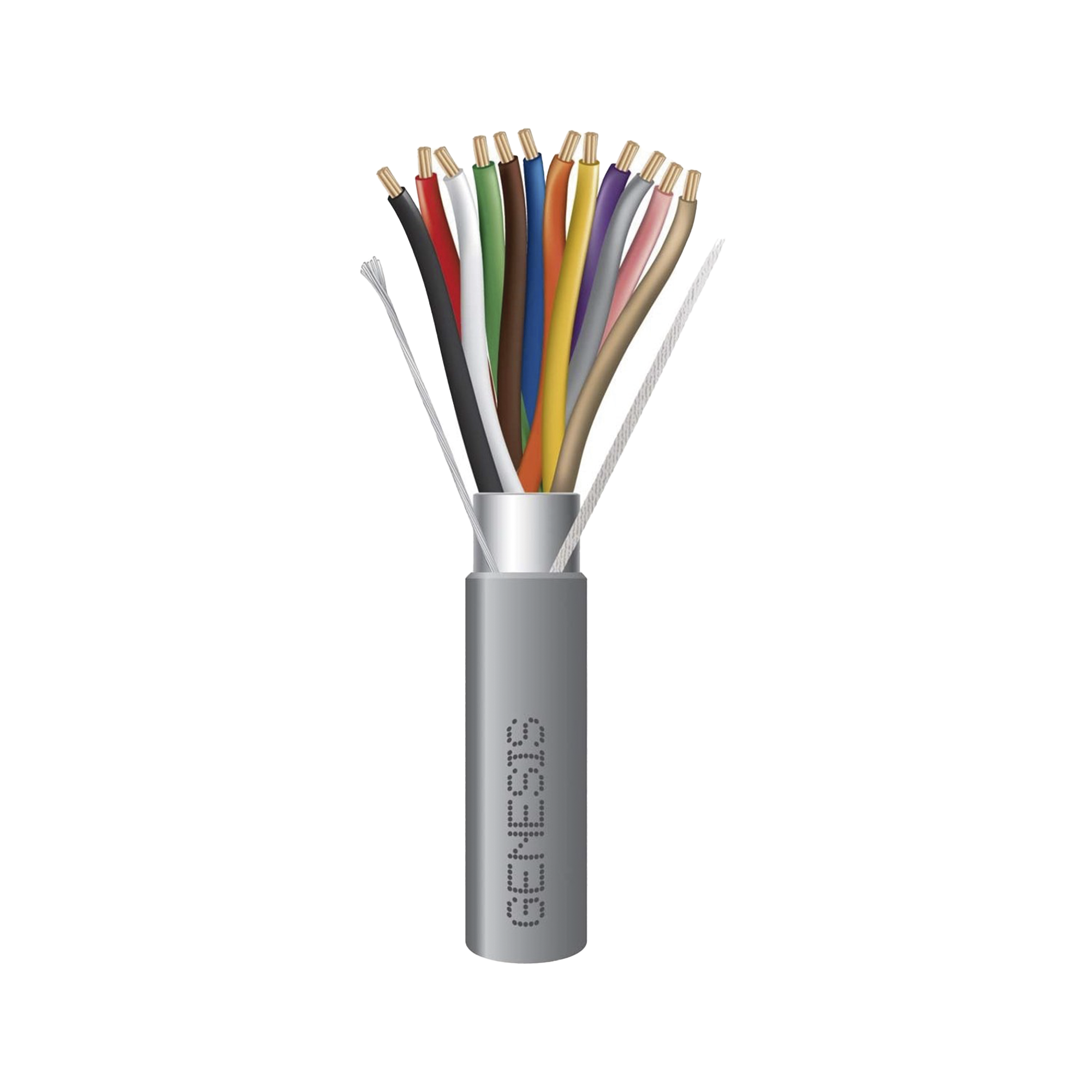 Carrete de 305 Metros (1000 Pies) / Cable de Cobre / 12 x 22 AWG / Riser / Tipo CMR CL3R FPLR / Para Interior / Color Gris / Para Aplicaciones de Alarmas de Intrusión y Automatización