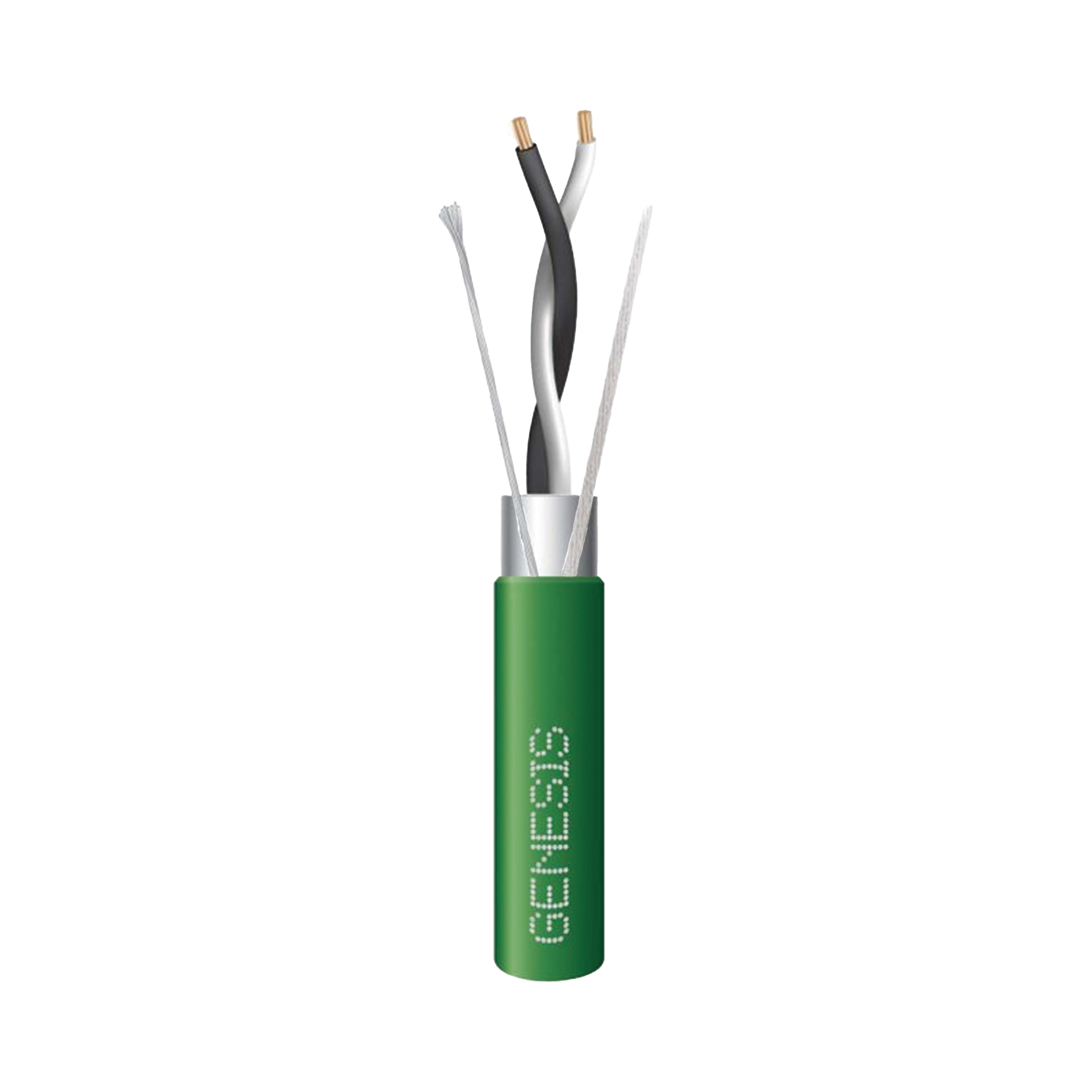 Bobina de 305 Metros (1000 Pies) / Cable 2 x 22 AWG / Color Verde / Blindado / Plenum / Trenzado para Aplicaciones de Transmisión de Datos a Alta Velocidad para Automatización, EIA-485, BACnet y Otros Sistemas de Comunicación