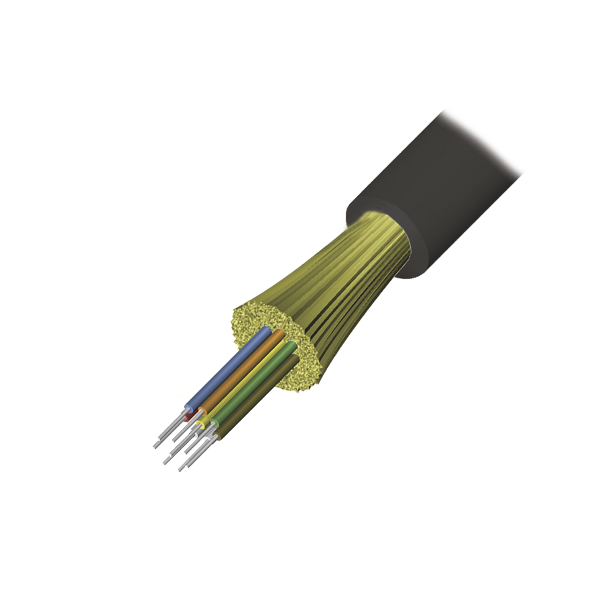 Cable de Fibra Óptica de 6 Hilos, Interior/Exterior, Tight Buffer, No Conductiva (Dieléctrica), LS0H, Multimodo OM3 50/125 Optimizada, 1 Metro (3.28 Pies)