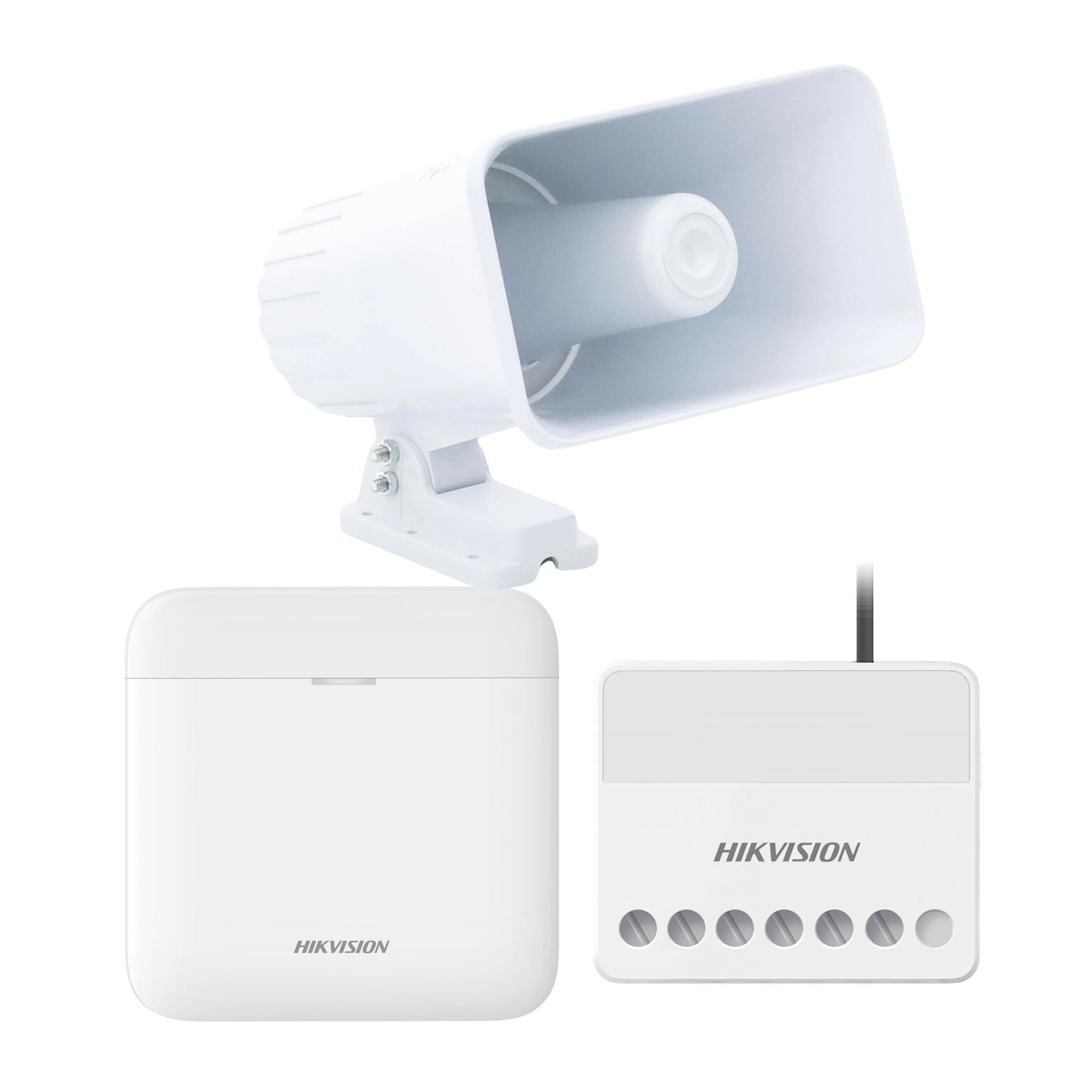 (AXPRO) KIT de alarma AX PRO con sirena cableada 30W / Incluye: 1 Hub con BaterÃ­a de respaldo / 1 Sirena Cableada de 30 Watts IP65 / 1 Relevador InalÃ¡mbrico 0 a 36 VCC / Compatible con Hik-Connect P2P