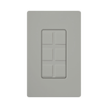 Placa de 6 puertos color gris
