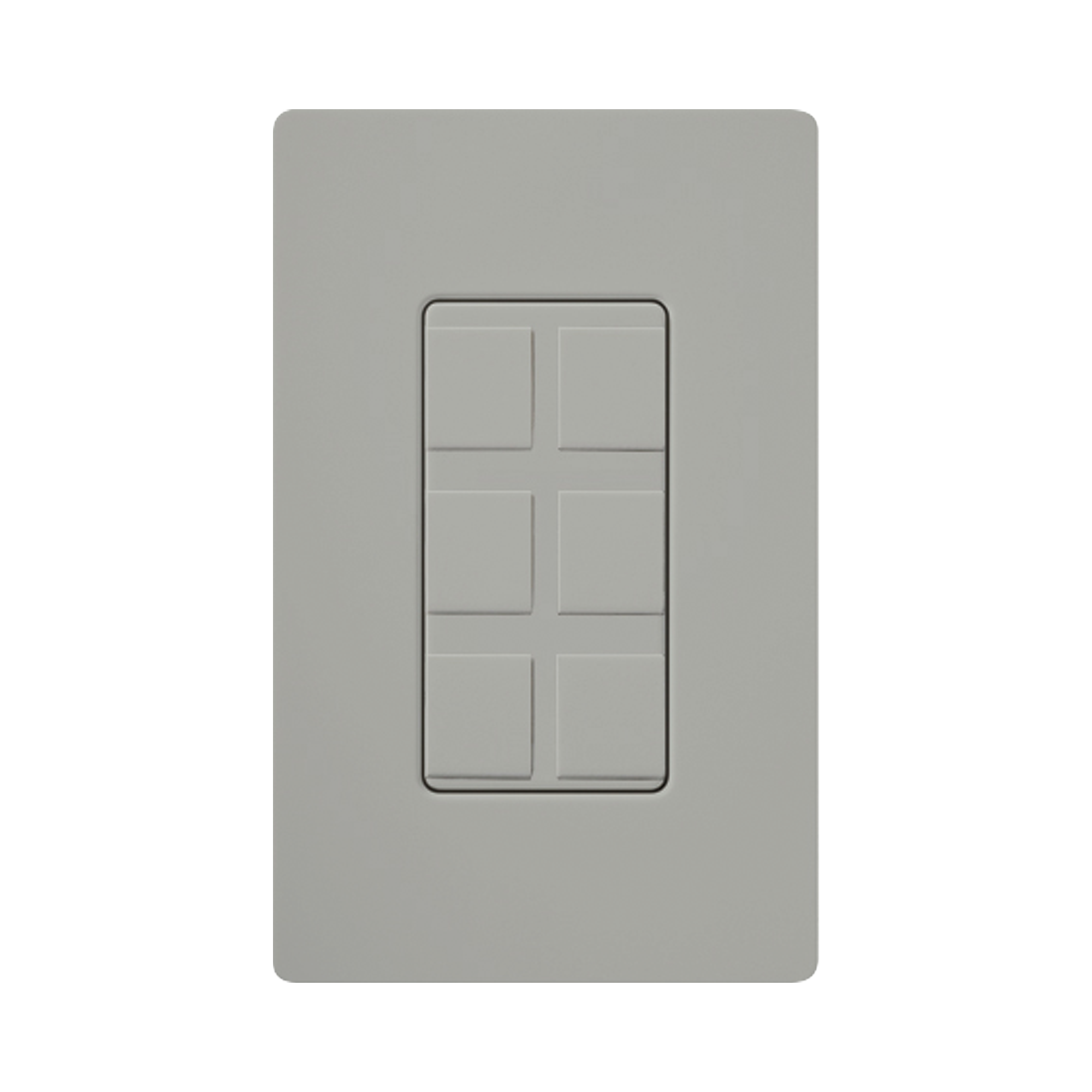 Placa de 6 puertos color gris