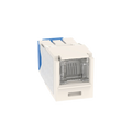 Conector Jack RJ45 Estilo TG con Ventana, Mini-Com, Categoría 6A, de 8 Posiciones y 8 Cables, Color Blanco