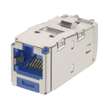 Conector Jack RJ45 Blindado, Llaveado Azul, Estilo TG, Mini-Com, Categoría 6A, de 8 Posiciones y 8 Cables, Color Azul