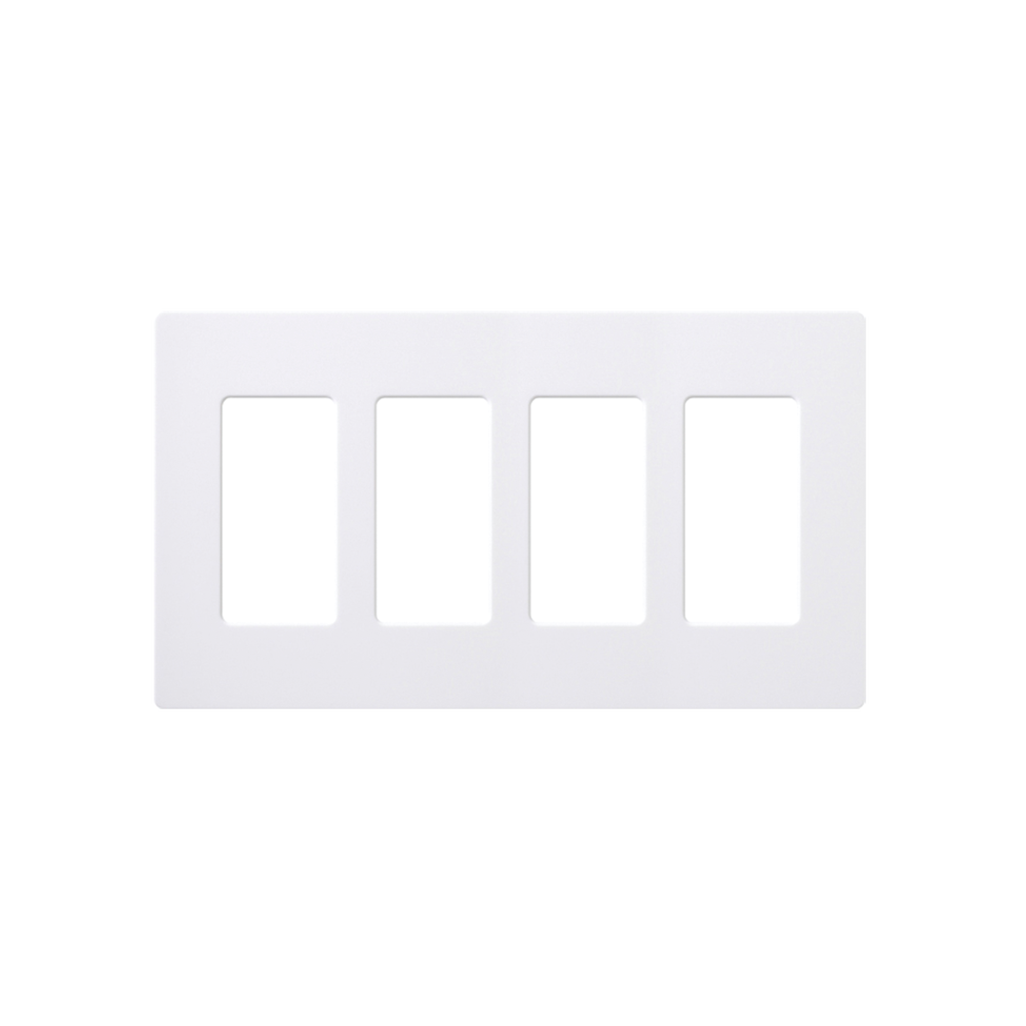 Placa de pared 4 espacios, color blanco, para atenuador (dimmer), switch Ã³ control remoto PICO inalÃ¡mbrico
