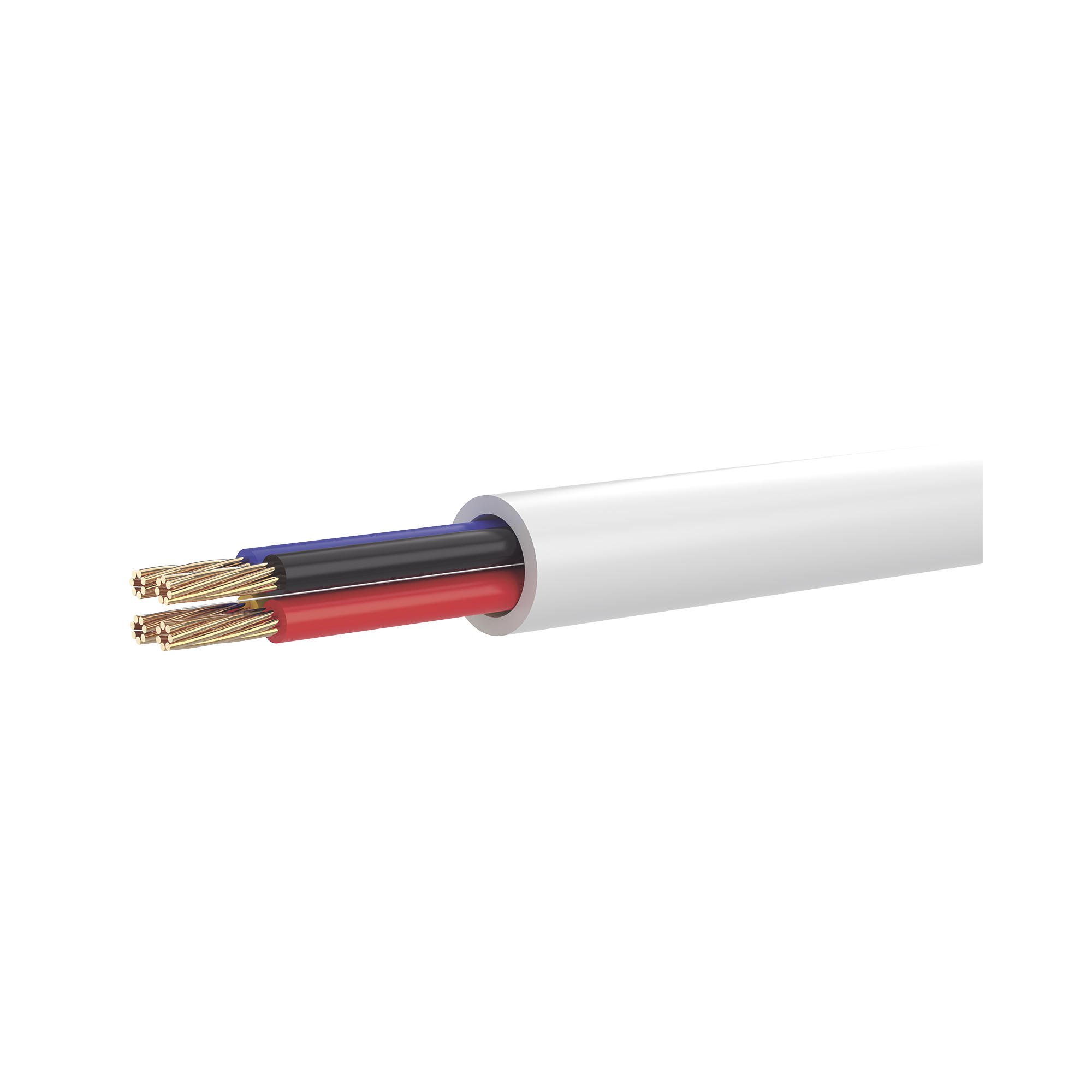 Bobina de 100 Metros (328.08 Pies) de Cable Multifilar / CCA / 4 x 22 AWG / Color Blanco / PVC / CCAM / Uso en Interior / Aplicaciones en Alarmas - Automatización