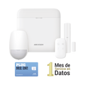 (AX PRO) KIT de Alarma AX PRO con GSM (3G/4G) / Incluye: 1 Hub con bateria de respaldo / 1 Sensor PIR / 1 Contacto MagnÃ©tico / 1 Control Remoto /1 MICROSIM30M2M incluye 1 mes de servicio/ Wi-Fi / Compatible con Hik-Connect P2P