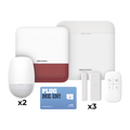(AX PRO) KIT de Alarma AX PRO con GSM (3G/4G), Wi-Fi y Ethernet / Incluye: 1 Hub  con baterÃ­a de respaldo / 2 Sensores PIR / 3 Contactos MagnÃ©ticos Slim / 1 Control Remoto / 1 Sirena Roja Inalambrica Exterior