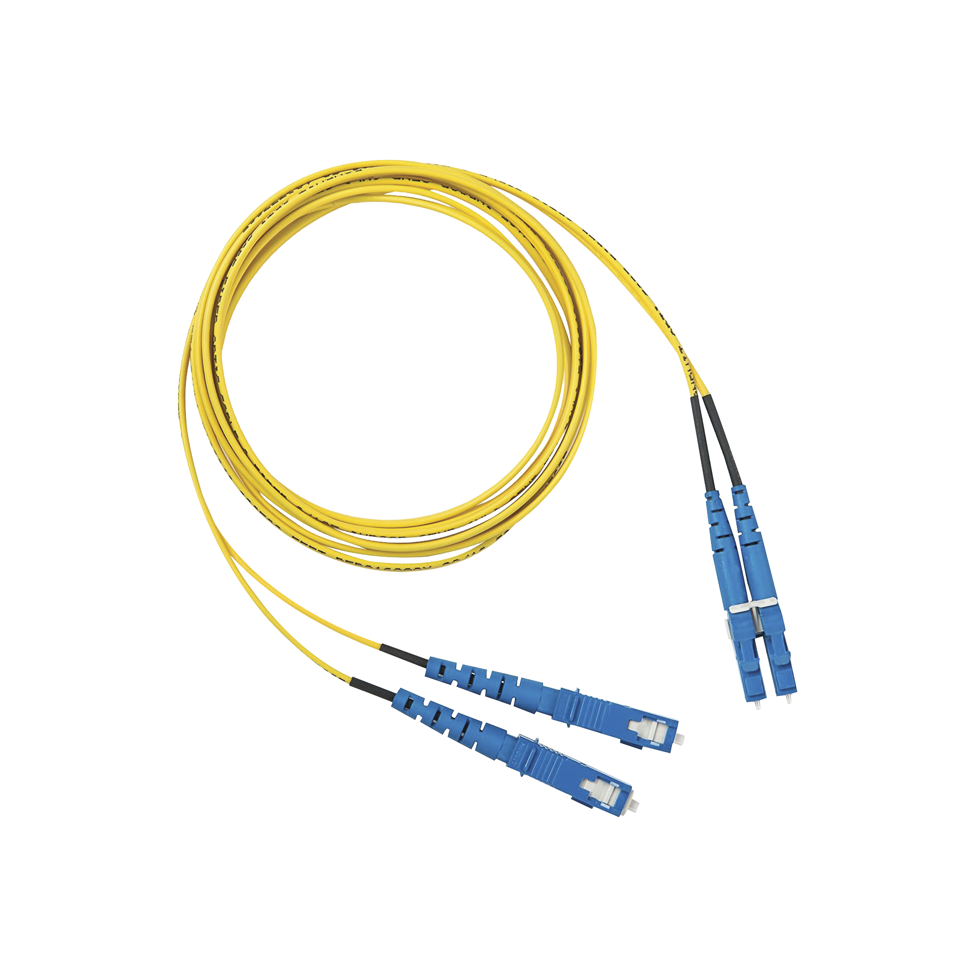 Jumper de Fibra Optica Monomodo 9/125 OS2, LC-SC Duplex, OFNR (Riser), Color Amarillo, 10 Metros (32.81 Pies)