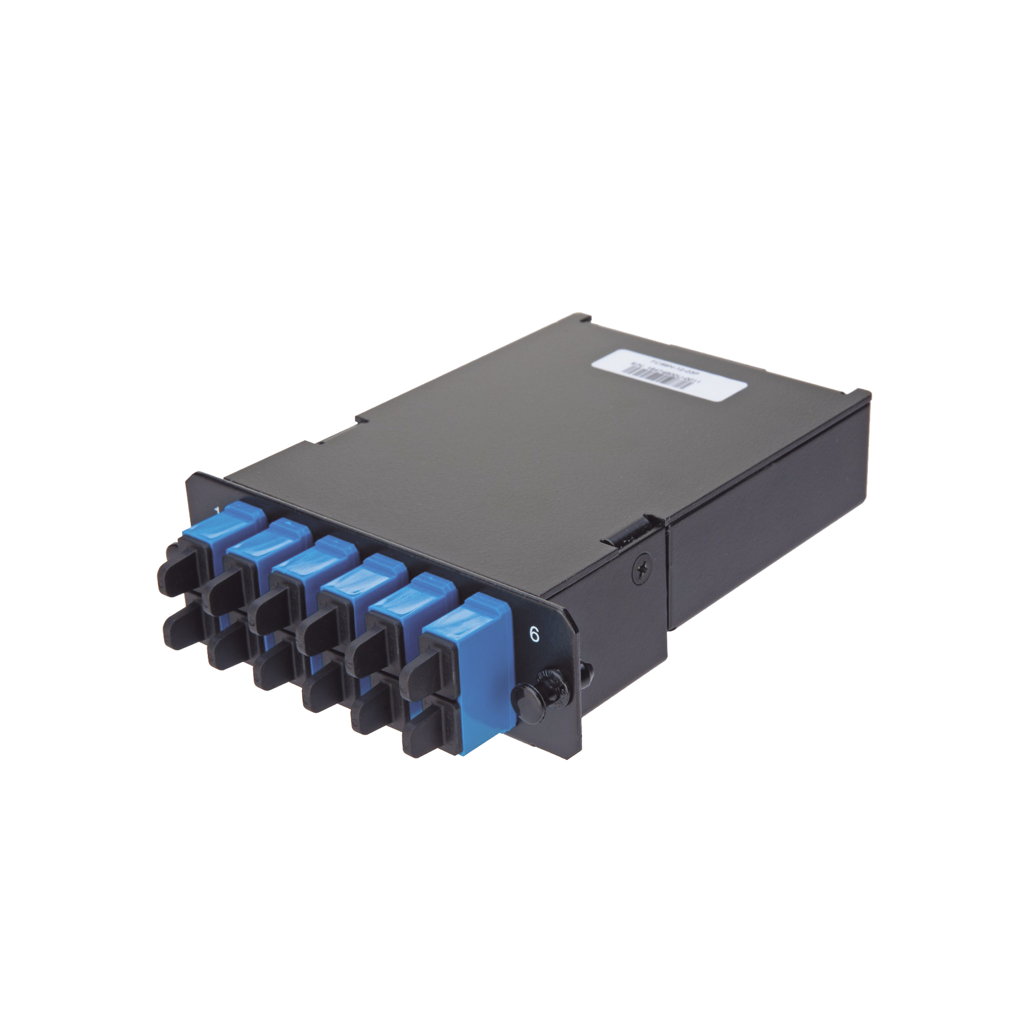 Placa Acopladora de Fibra Óptica FAP, Con 12 Pigtails y 6 Conectores LC Duplex (12 Fibras), Para Fibra Monomodo OS1/OS2, Color Azul