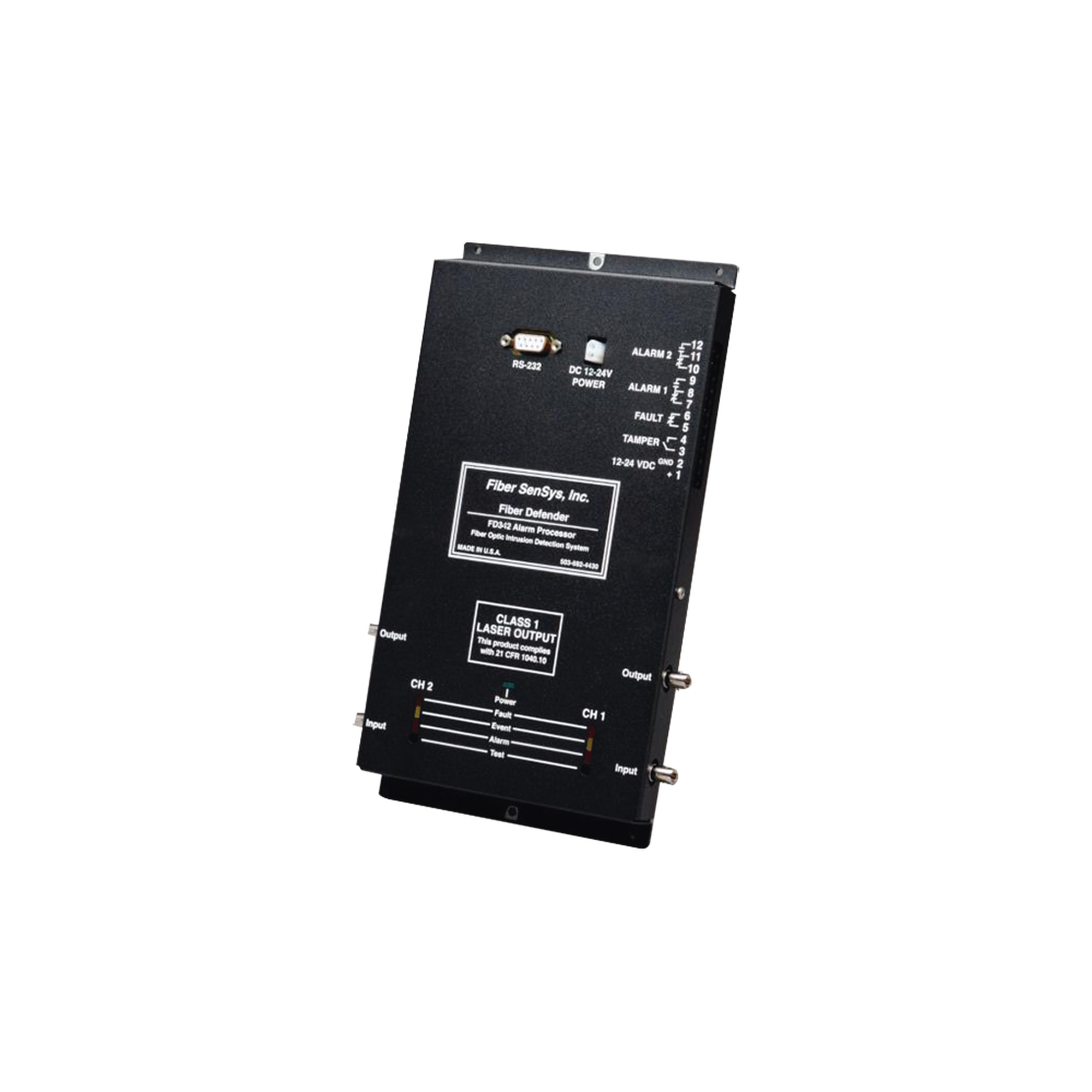Sensor de Seguridad Perimetral de 2 Zonas / DetecciÃ³n por Fibra Ã“ptica Sensitiva/ Rango de 0 hasta 5 Km de ProtecciÃ³n/ Hasta 20 Km de Fibra insensitiva