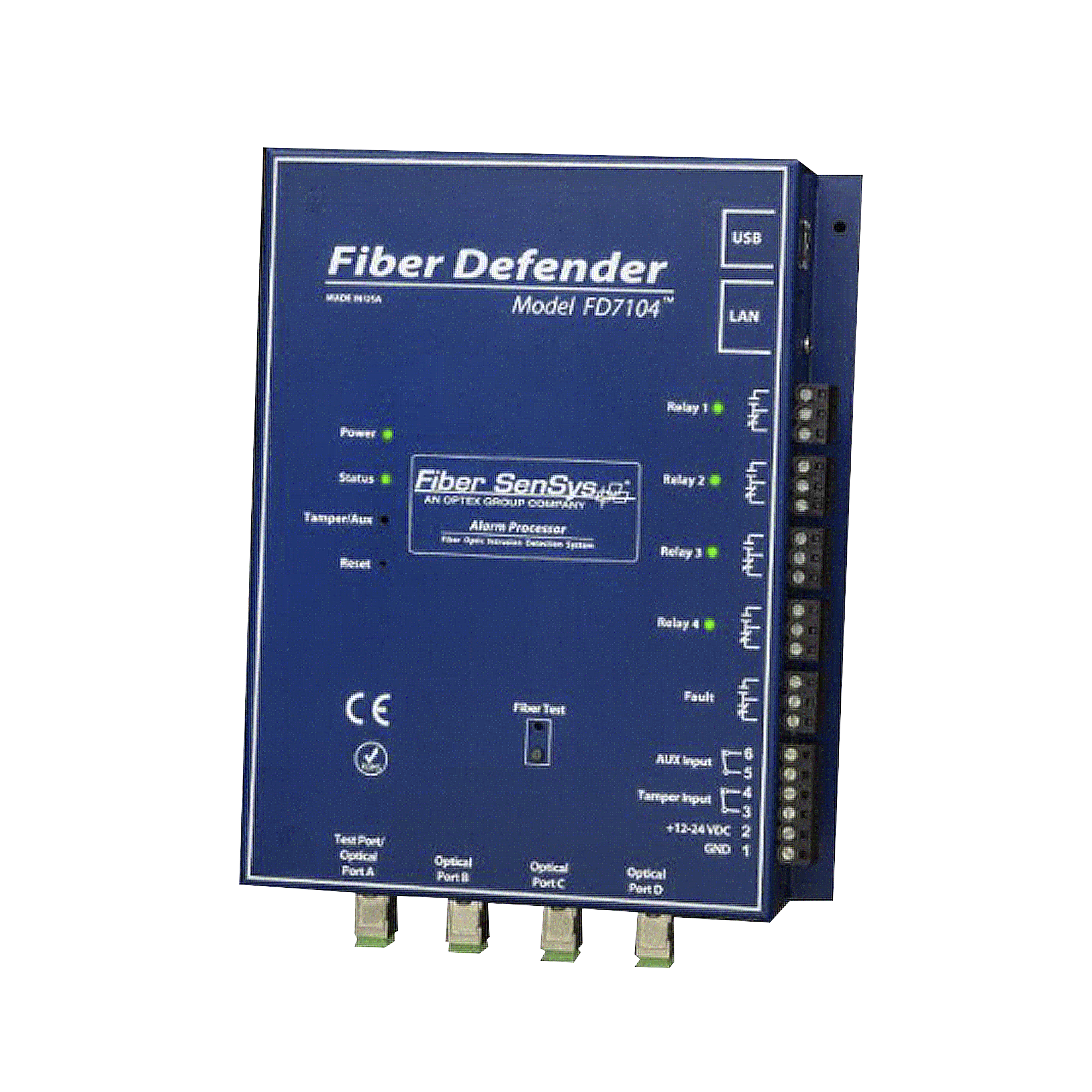 Sensor de Seguridad Perimetral por Fibra Ã“ptica Sensitiva / 4 zonas / 800 metros mÃ¡ximo por zona