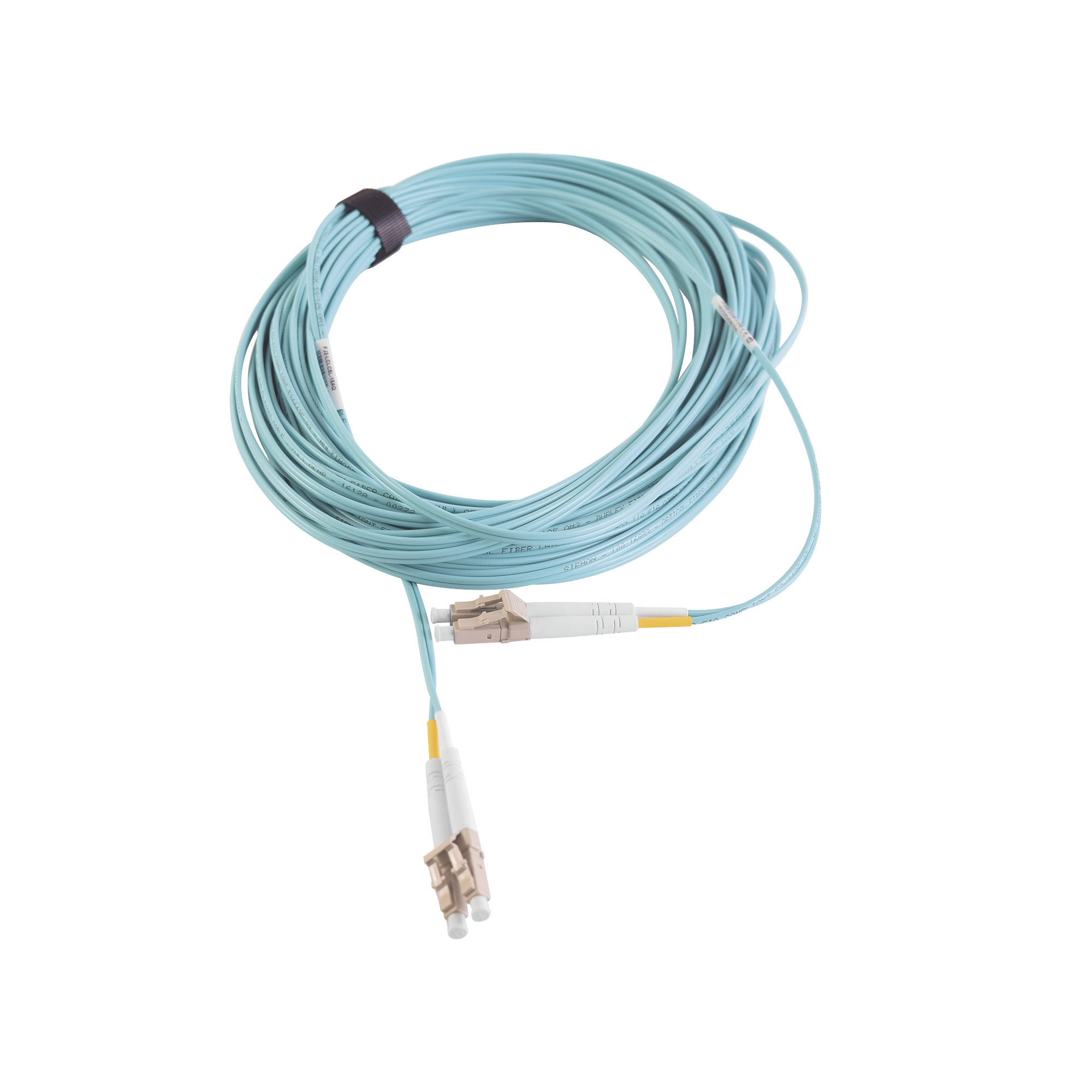 Jumper de Fibra Óptica Multimodo 50/125 XGLO OM3, LC-LC Duplex, OFNR, Color Aqua, 7 Metros (22.97 Pies)