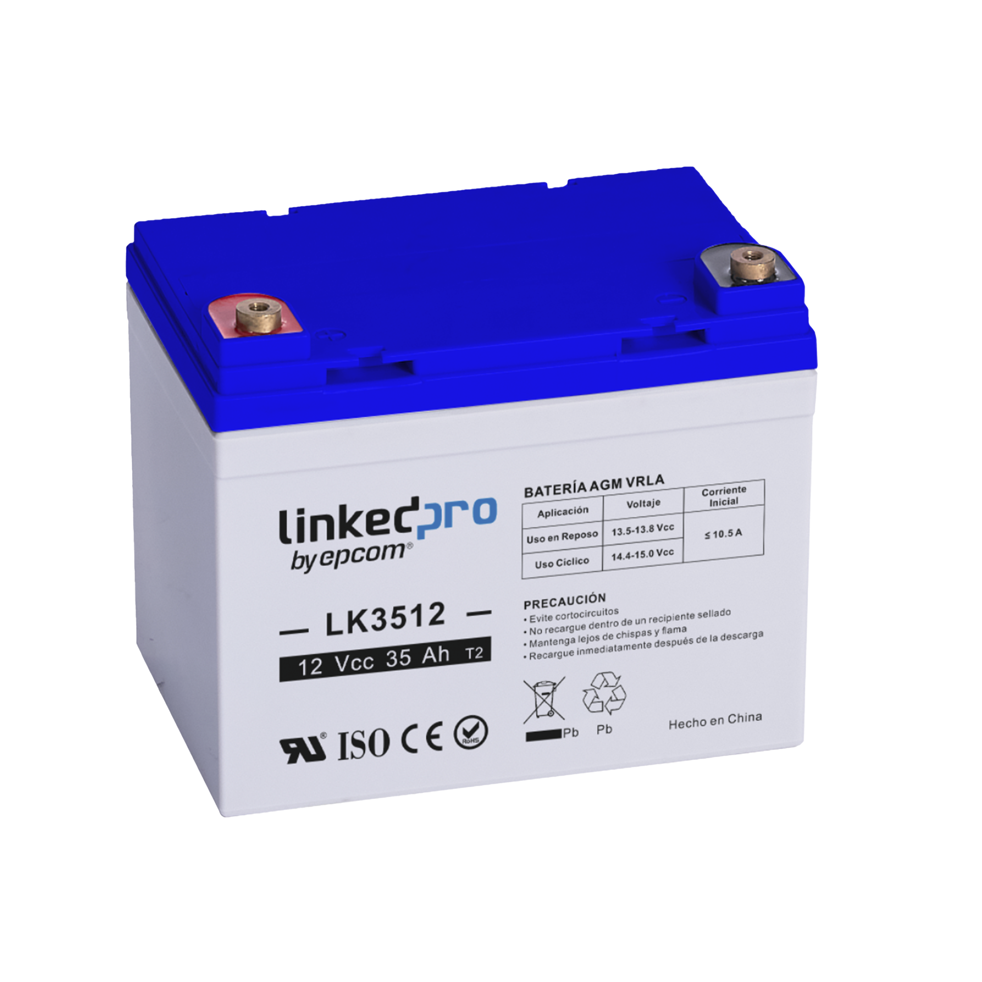 BaterÃ­a 12 V 35 Ah AGM | Certificada UL94-HB Resistencia a la flama bÃ¡sica | Especial para Seguridad ElectrÃ³nica | Vida Ãºtil 5 aÃ±os | Terminales T1