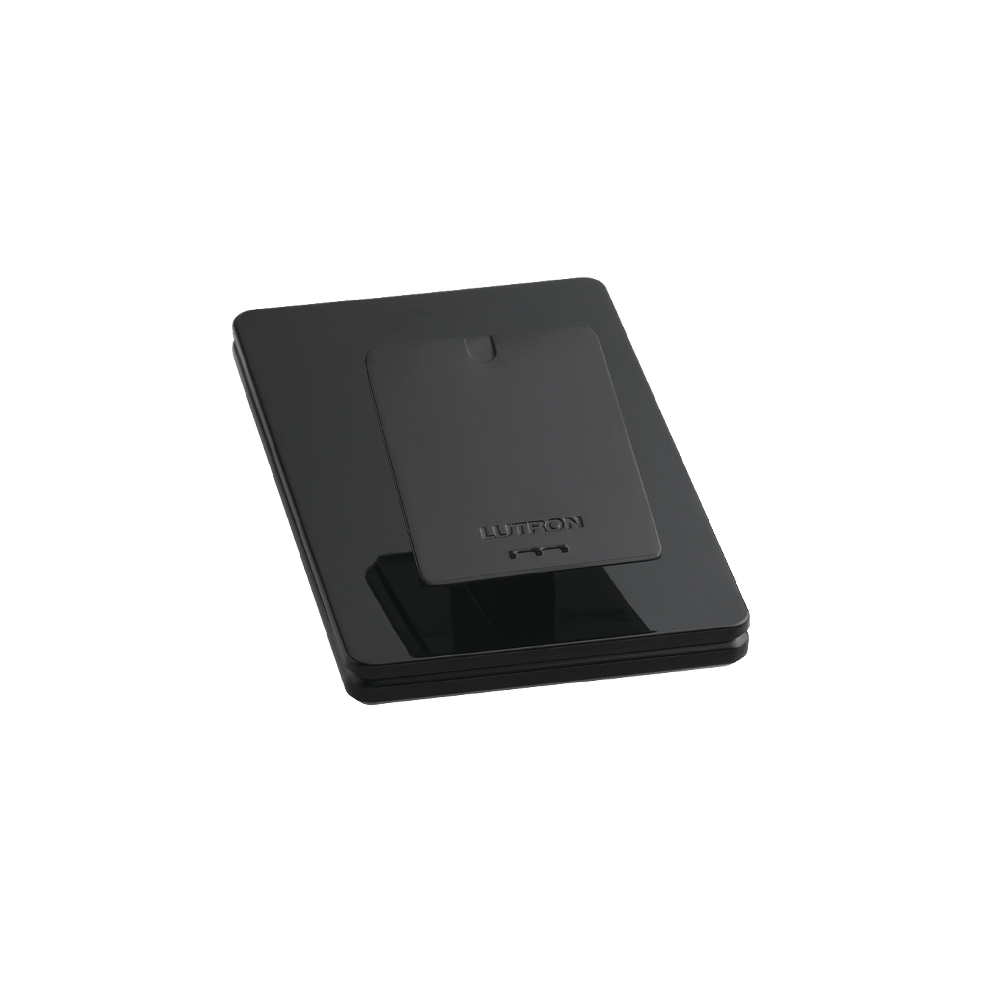 Base de mesa para un control remoto inalÃ¡mbrico LUTRON. Con goma para evitar deslizamiento.