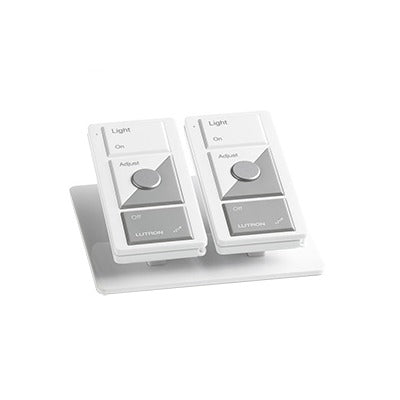 Base de mesa para dos controles remotos inalÃ¡mbricos LUTRON. Con goma para evitar deslizamiento.