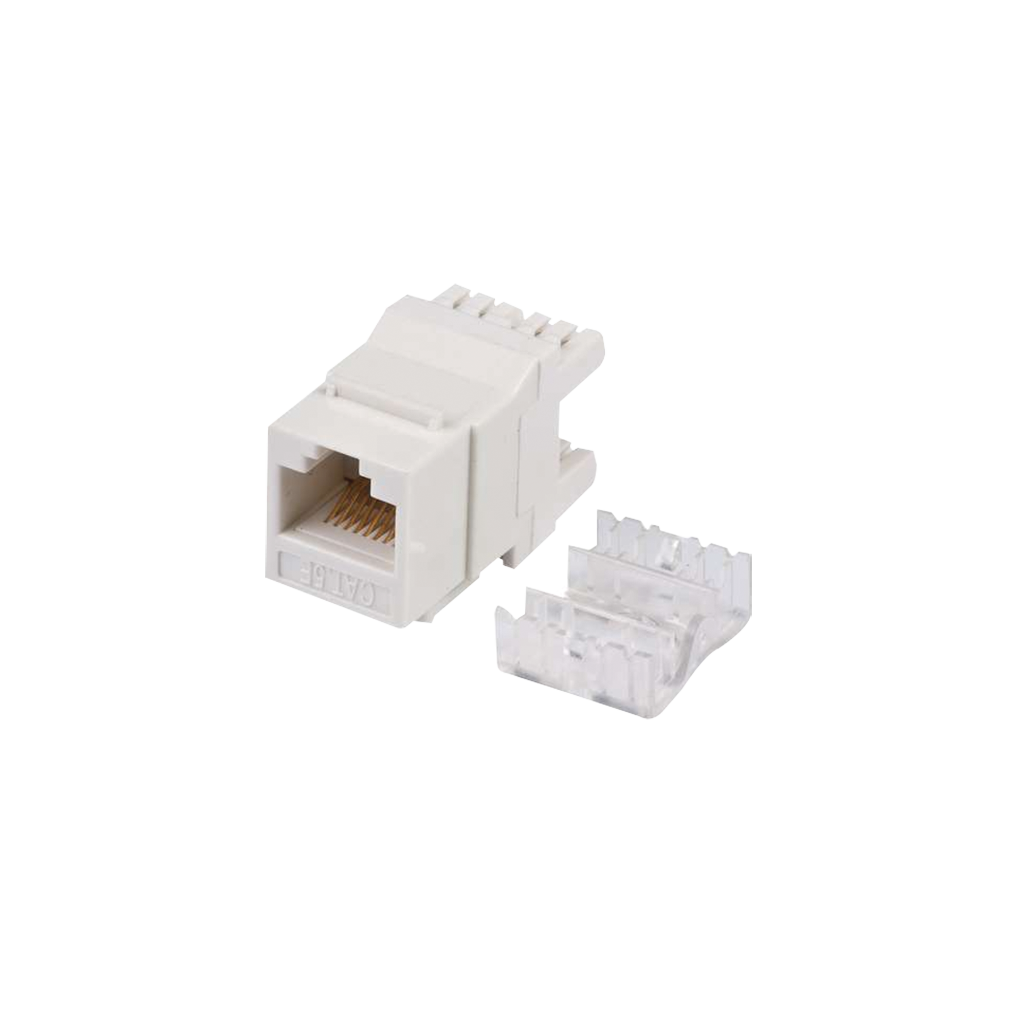 Módulo Jack Keystone Cat5e con Terminación en Ángulo 180 - Color Blanco