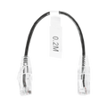Cable de Parcheo Slim UTP Cat6 - 20 cm (7.87 Pulgadas) Negro Diámetro Reducido (28 AWG)