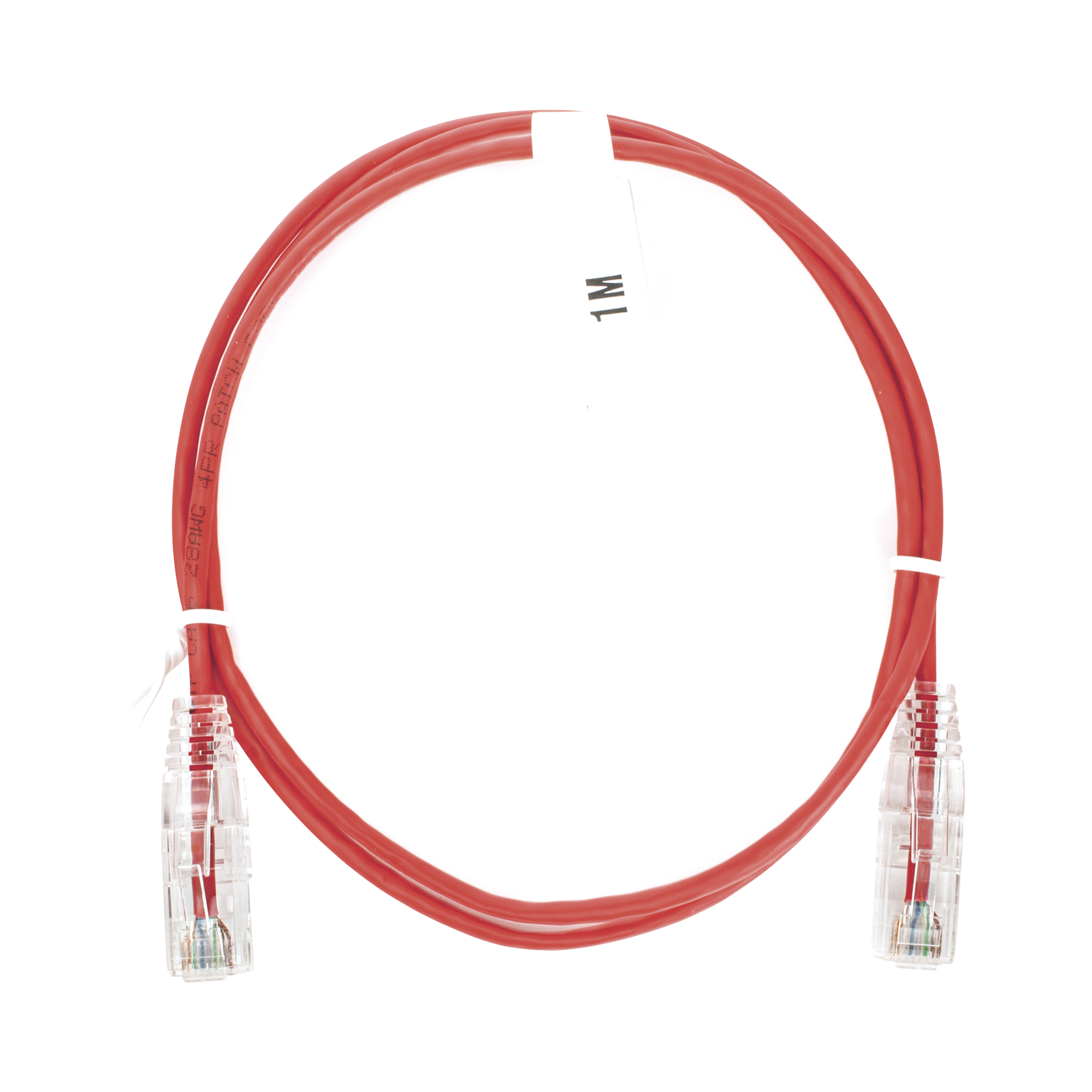 Cable de Parcheo Slim UTP Cat6 - 1 Metro (3.28 Pies), Rojo, Diámetro Reducido (28 AWG)