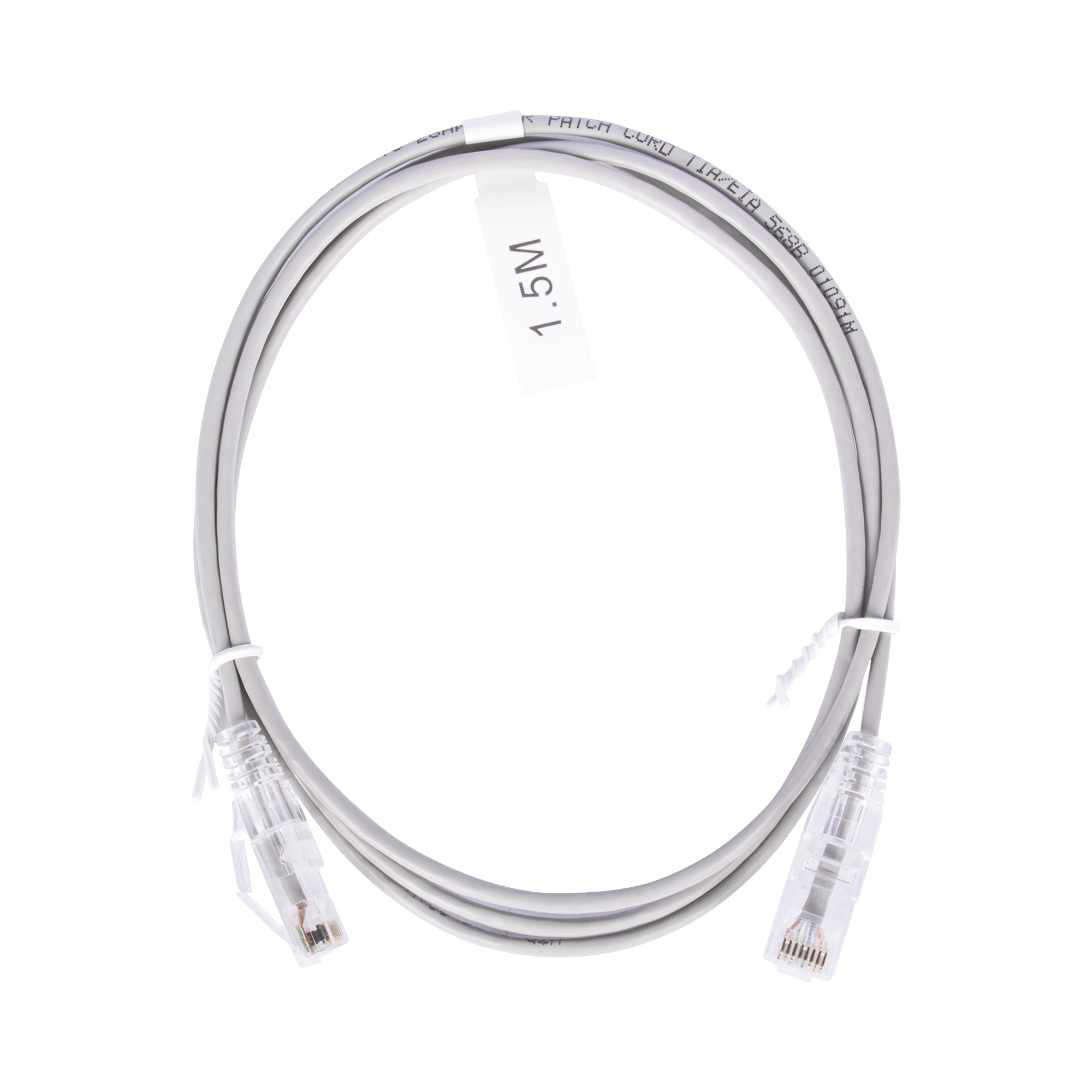 Cable de Parcheo Slim UTP Cat6 - 1.5 Metros (4.92 Pies) Gris Diámetro Reducido (28 AWG)