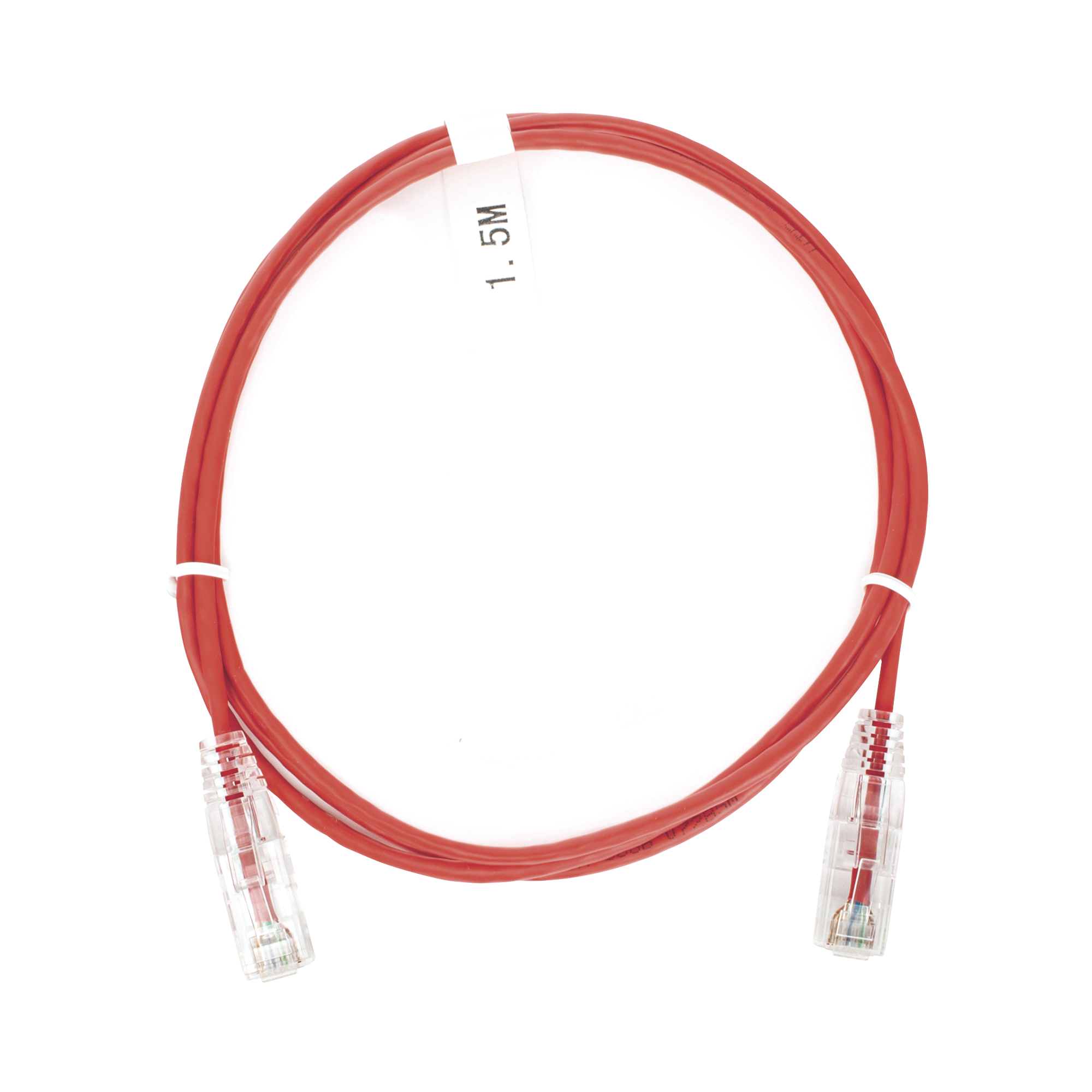 Cable de Parcheo Slim UTP Cat6 - 1.5 Metros (4.92 Pies) Rojo Diámetro Reducido (28 AWG)