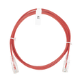 Cable de Parcheo Slim UTP Cat6 - 2 Metros (6.56 Pies) Rojo Diámetro Reducido (28 AWG)