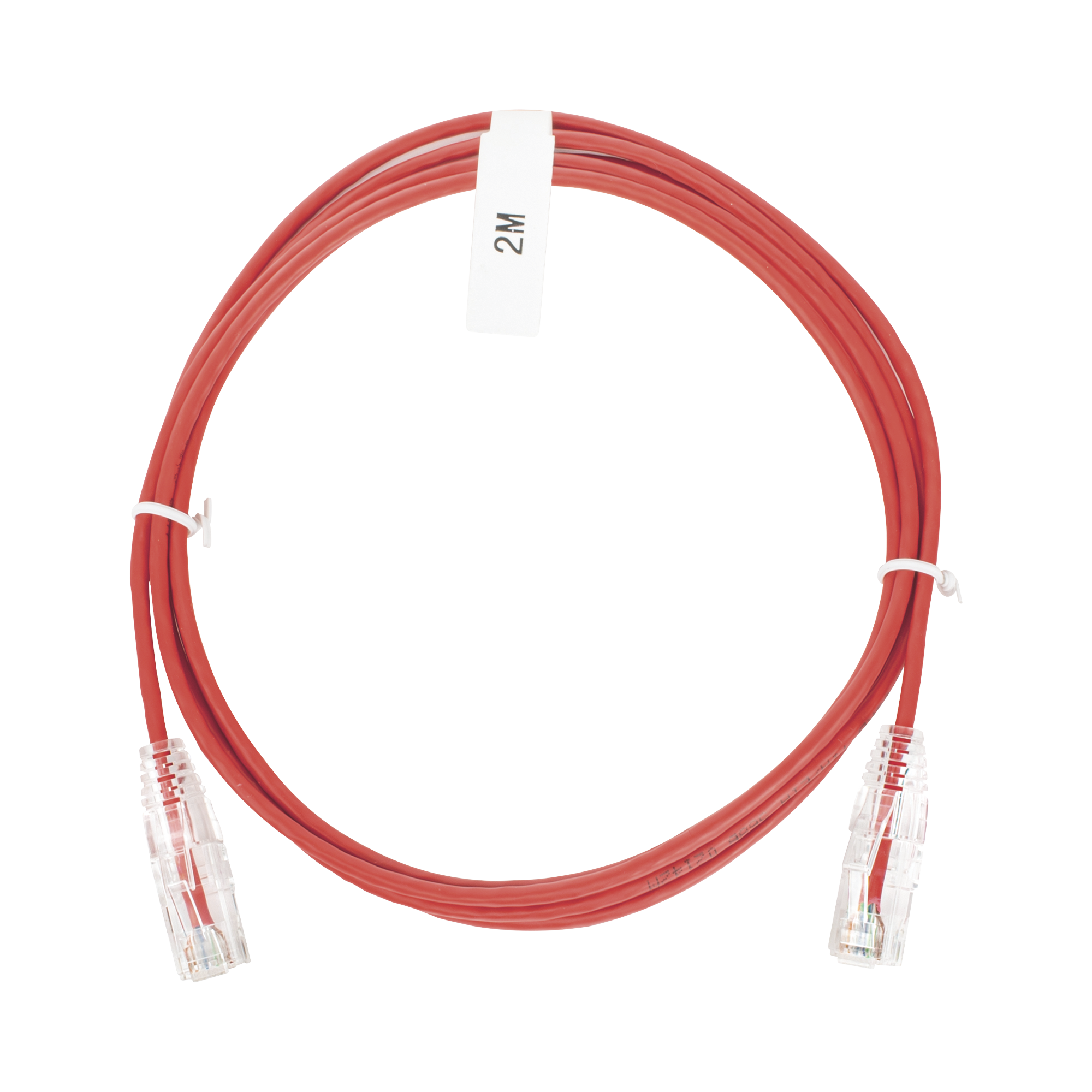 Cable de Parcheo Slim UTP Cat6 - 2 Metros (6.56 Pies) Rojo Diámetro Reducido (28 AWG)