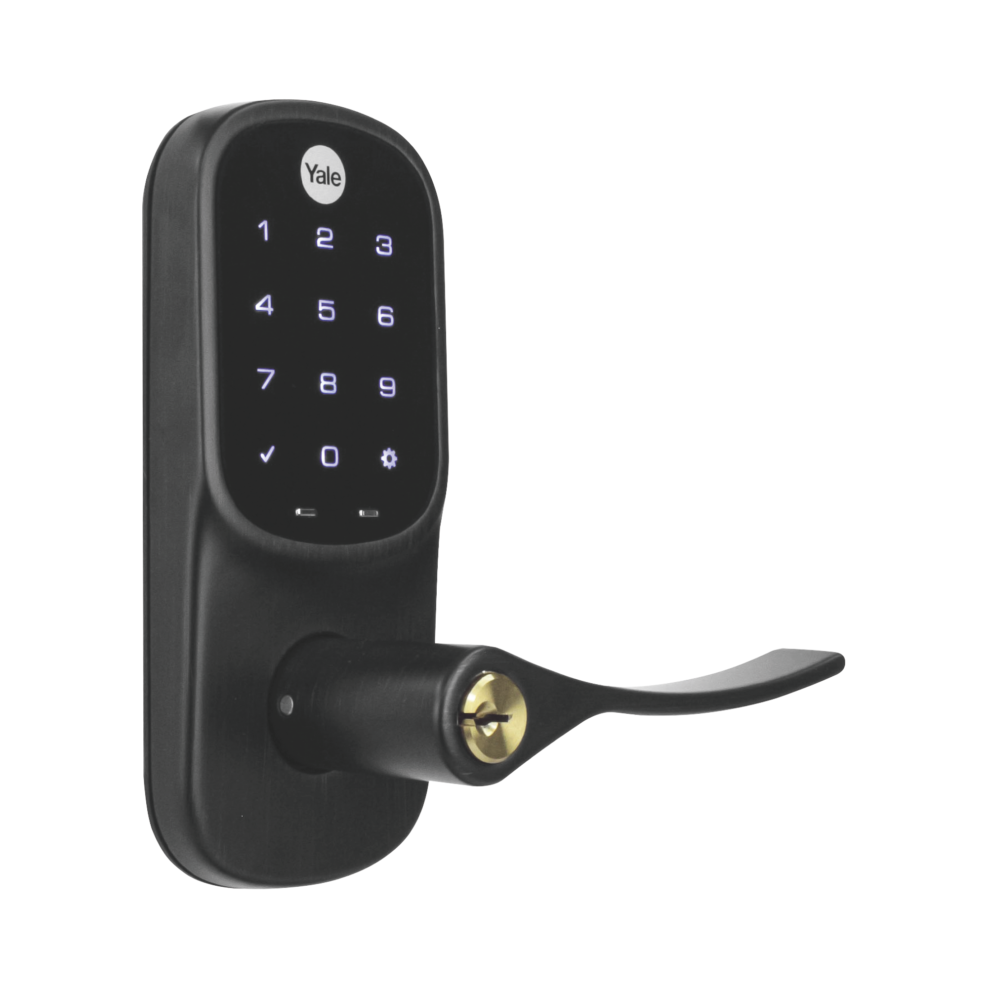 Cerradura  YRL226 con Teclado TÃ¡ctil y Manija /Smarphone Control Opcional/ bronce Antiguo/ Para puertas de 35 mm a 45 mm de espesor.