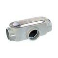 Caja oval roscada tipo T de 1 1/2" (38.1 mm) incluye tapa y tornillos.