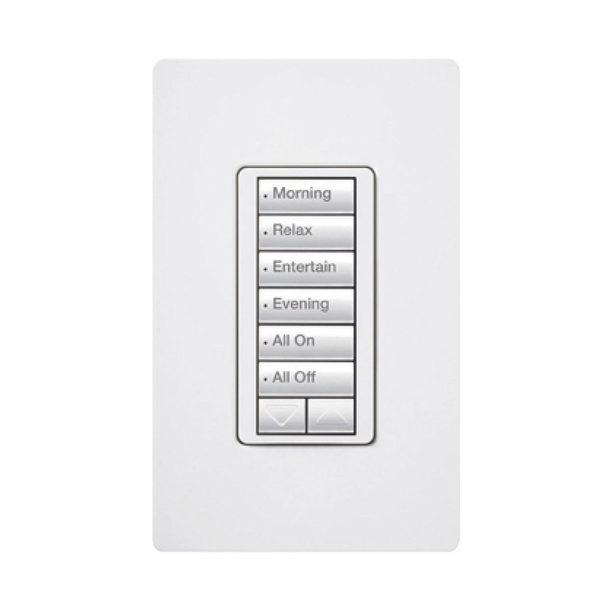 (RadioRA2) Teclado Seetouch Hibrido 6 botones, 2 botones subir/bajar, programe escenas diferentes en cada botÃ³n,puede instalarse en un interruptor de luz.