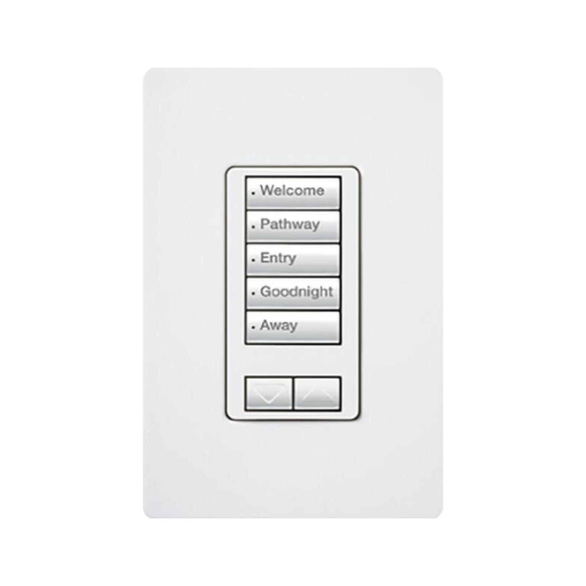 (RadioRA2) Teclado seetouch 5 botones, 2 botones subir/bajar, programe escenas diferentes en cada botÃ³n.