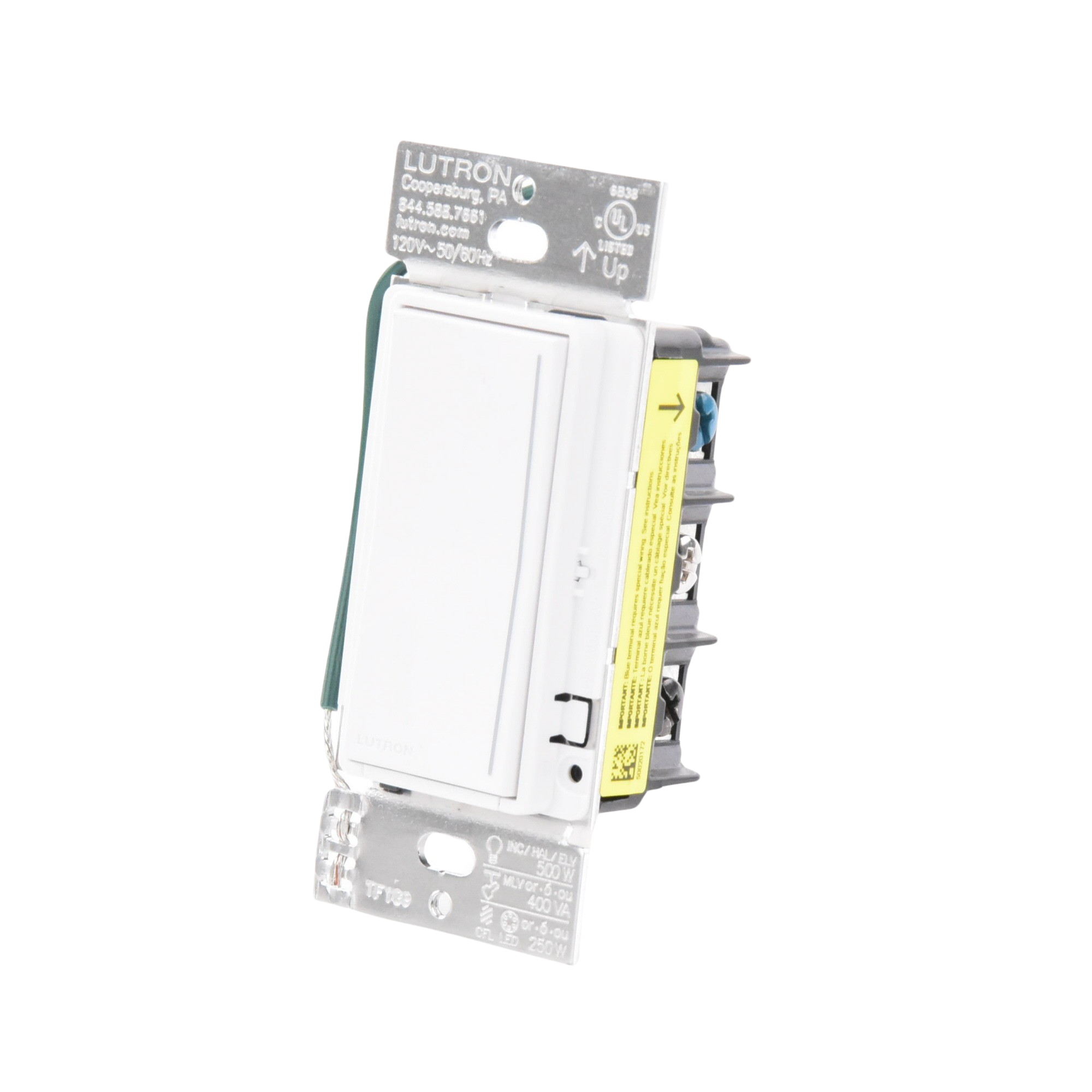 (RadioRa3) Atenuador tÃ¡ctil Sunnata Dimmer PRO color blanco, snow satin, cable neutro / soporta 250W LED