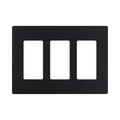Tapa Color Blanco Negro Satin para interruptor o dimmer Lutron, 3 gang, limpio y moderno