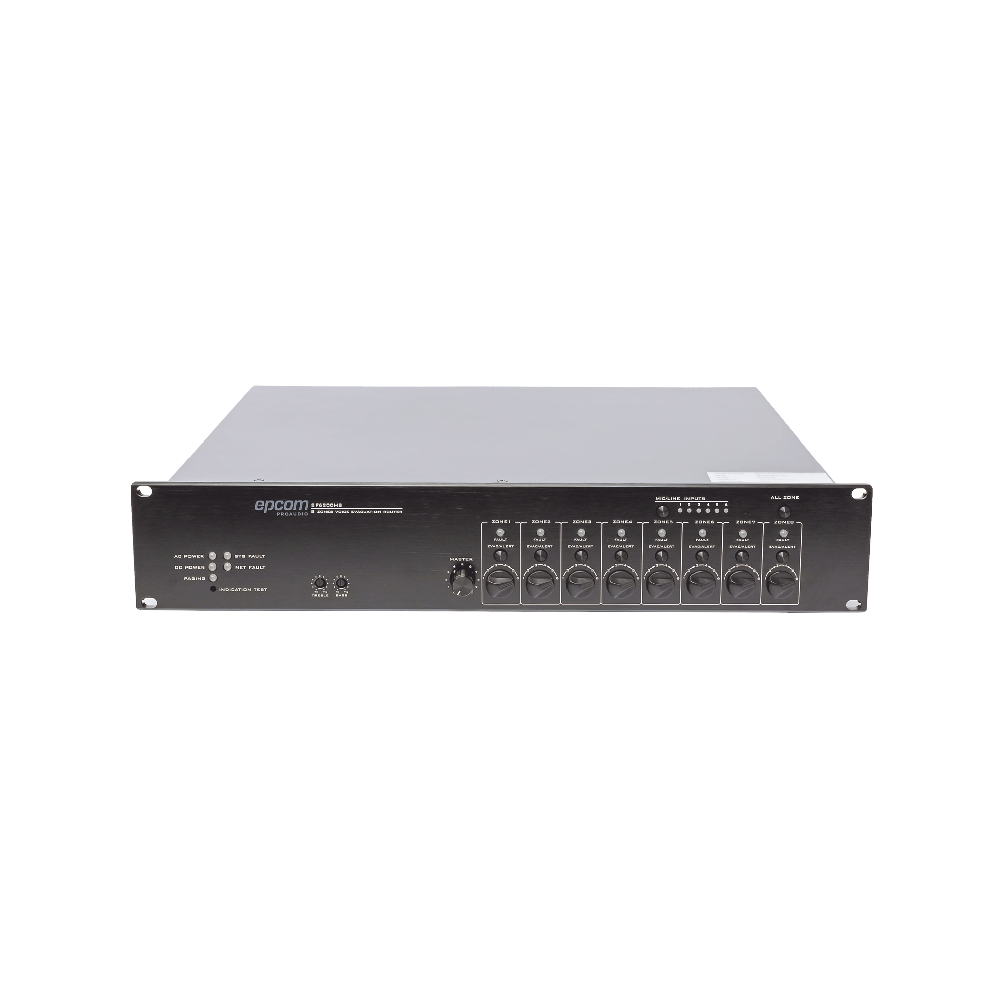 Controlador de ExtensiÃ³n de EvacuaciÃ³n de Voz | 8 Zonas | 500W | Soporta MÃ¡x. 19 SF6200MS en Cascada