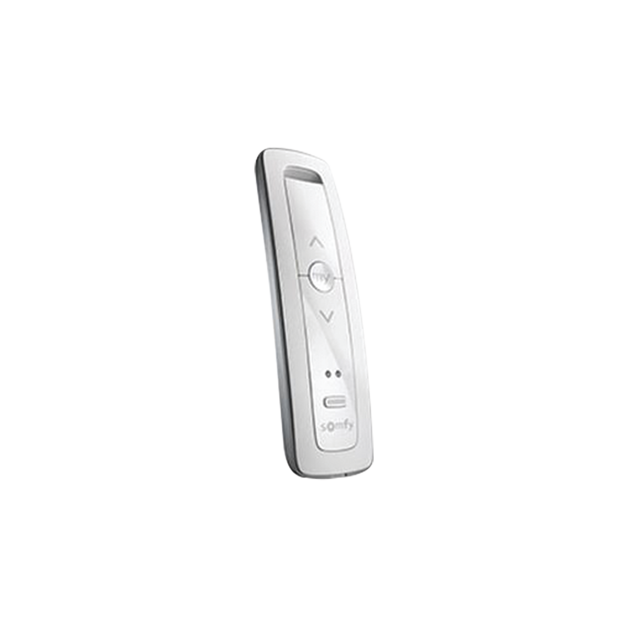 Control remoto 2 canales para motores de persiana Somfy con seÃ±al inalÃ¡mbrica, instrucciones: sube, baja y detener, con posiciÃ³n favorita programada.