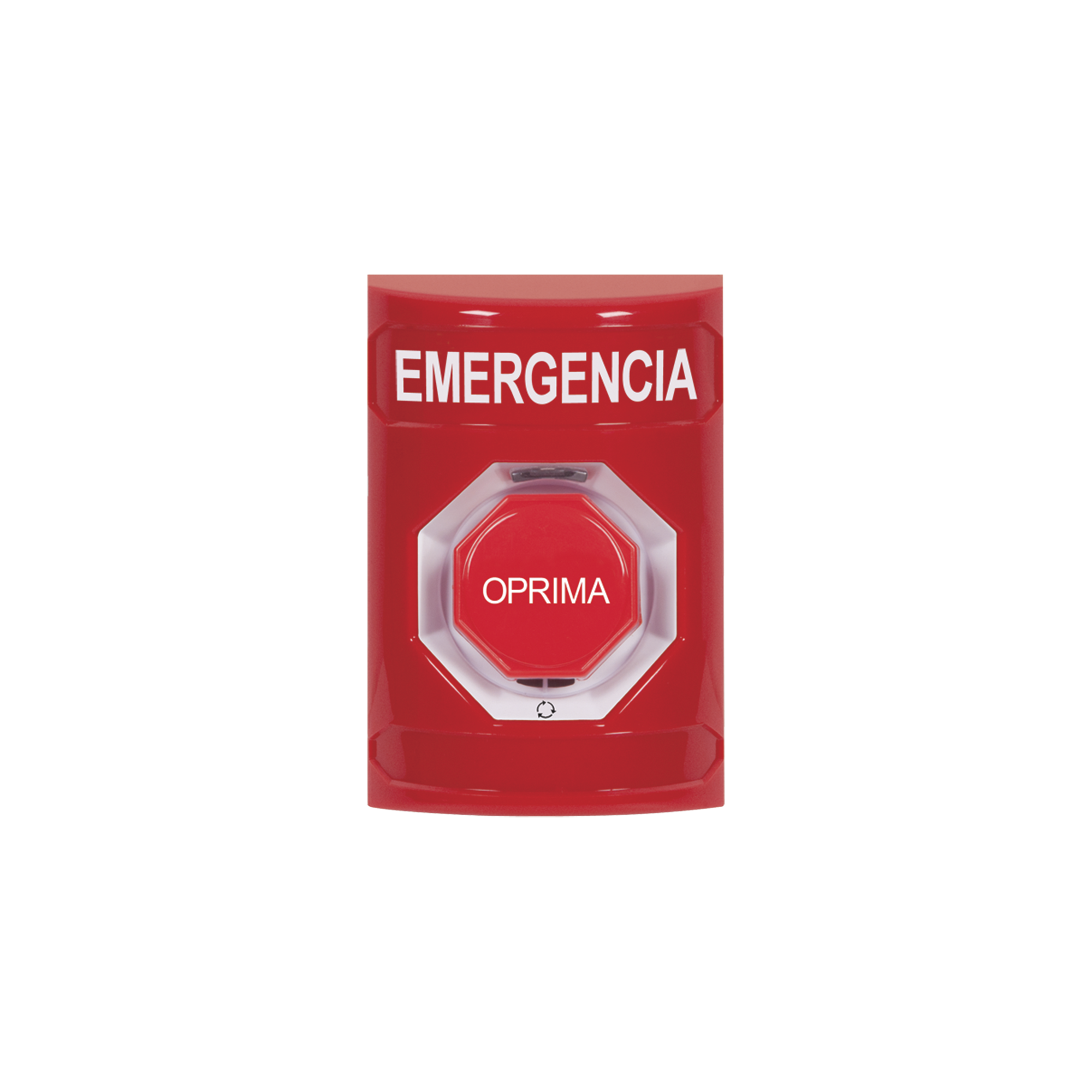 BotÃ³n de Emergencia, Texto en EspaÃ±ol, Color Rojo, AcciÃ³n Mantenida, Girar para Restablecer y LED Multicolor