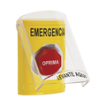 ?BotÃ³n MultipropÃ³sito, Color Amarillo, De Superficie, Con Tapa De Policarbonato, Con Bocina Pre Alarma, Solo Interior, Llave Para Restablecer, Texto De Emergencia, EspaÃ±ol