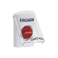 BotÃ³n de EvacuaciÃ³n, Texto en EspaÃ±ol, Tapa Protectora de Policarbonato SÃºper Resistente, Restablecimiento con Llave