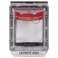 Cubierta Protectora de Policarbonato Serie Stopper IIÆ, Con Bocina, Con Espaciador, Montaje Empotrado, Etiqueta en Español, IP54