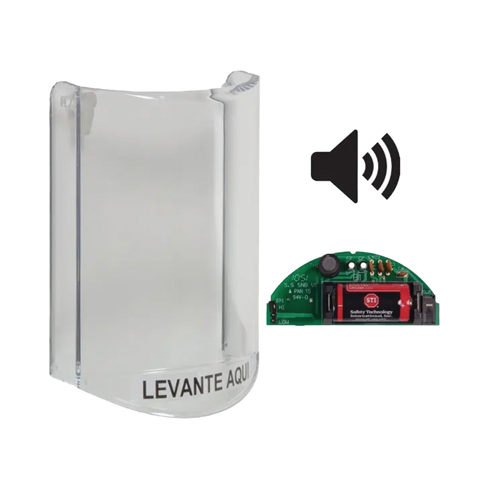 Cubierta Protectora De Policarbonato, Súper Resistente, Con Sonido, Texto En Español, Para Botones Multiusos Serie Stopper Station De STI