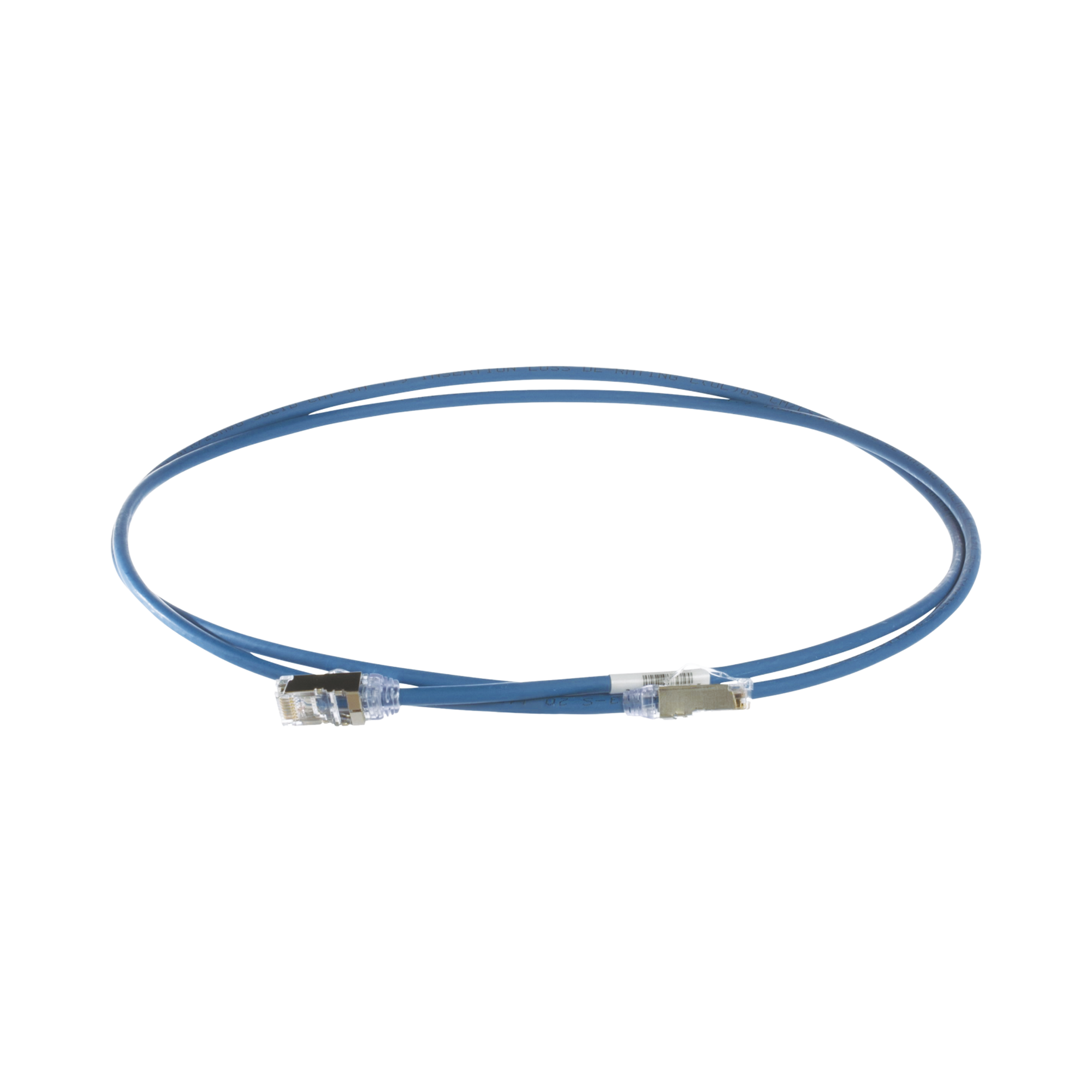 Patch Cord Cat6A, Diametro Reducido 28 AWG, Blindado S/FTP, CM/LS0H, 15 Metros (49.21 Pies), Color Azul