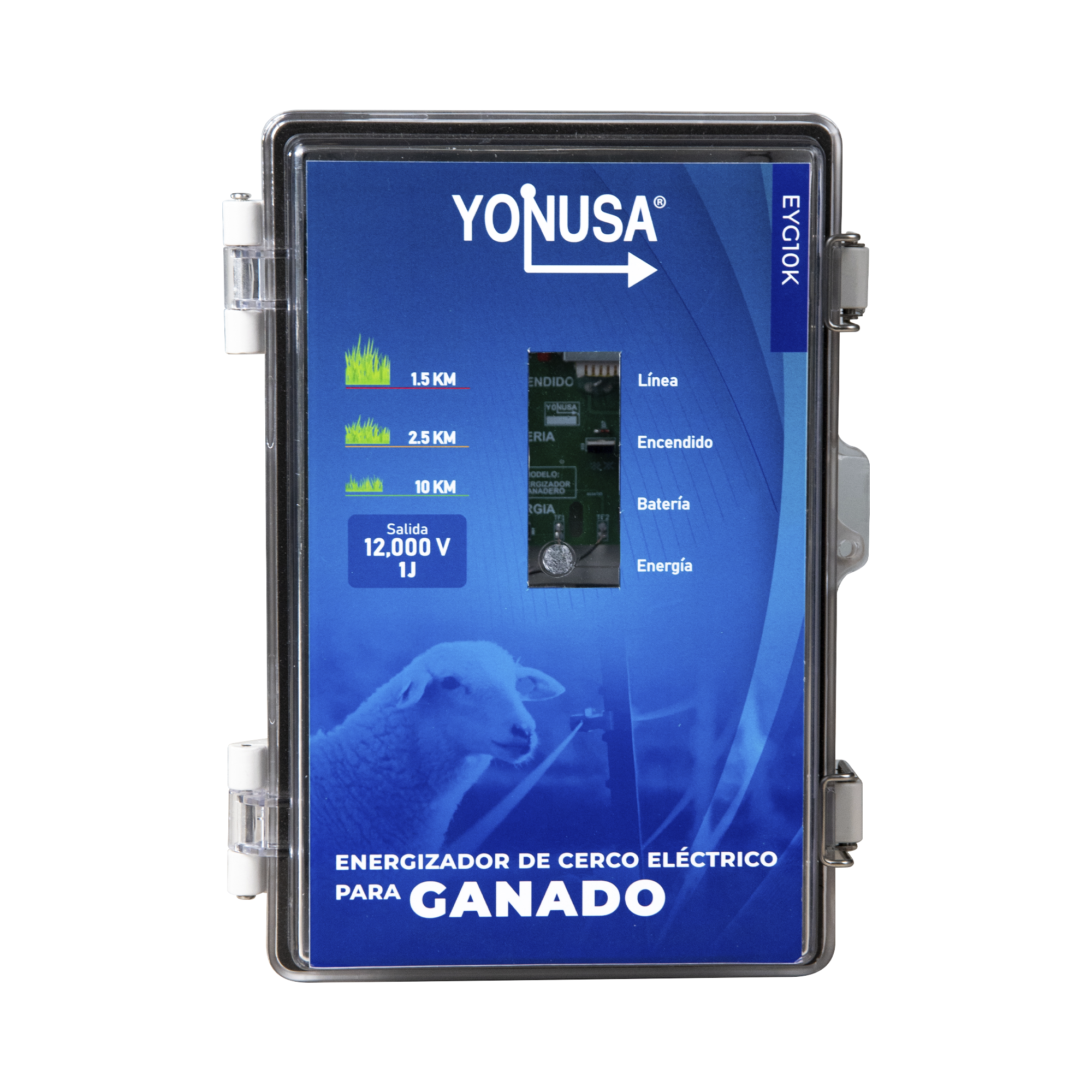 Energizador para Ganado 10,000Volts-2JOULES/ 25,000 metros lineales de protecciÃ³n / Cercas Electrificadas