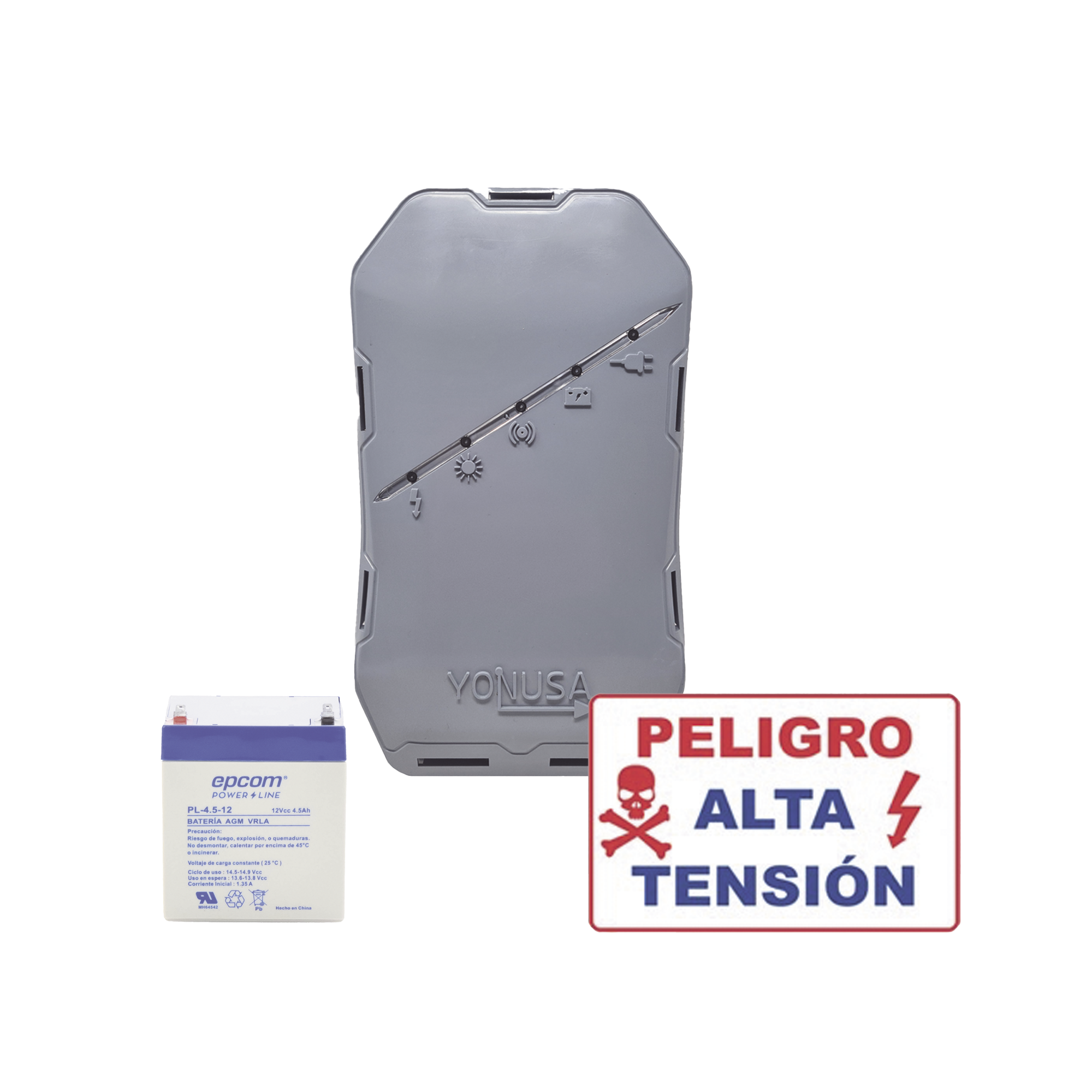 KIT deEnergizador 12,000Volts - .5 Joules / 500 Mts Lineales de ProtecciÃ³n / Cercas Electrificadas / Llavero Incluido