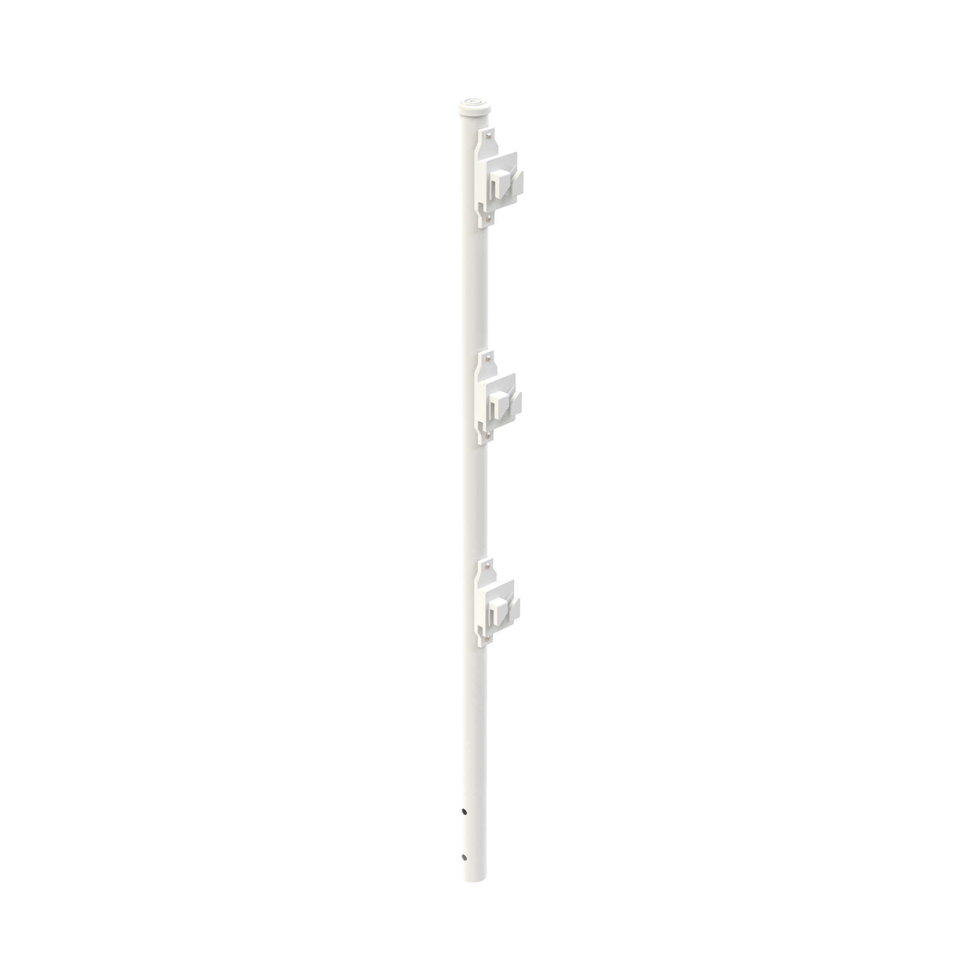 Poste de Paso Blanco de 0.75m para Cerca Electrificada. Tubo Galvanizado cal. 18 de 1"Diam. con TapÃ³n y 3 Aisladores Instalados.