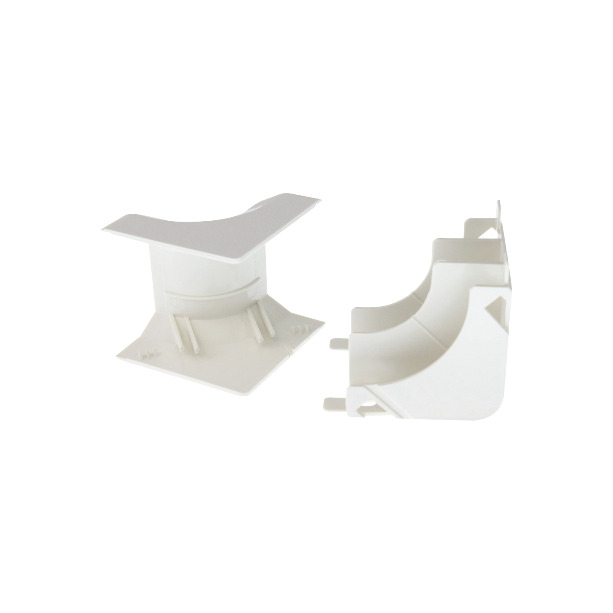 Esquinero interior, para uso con canaleta T45, Material PVC RÃ­gido, Color Blanco Mate