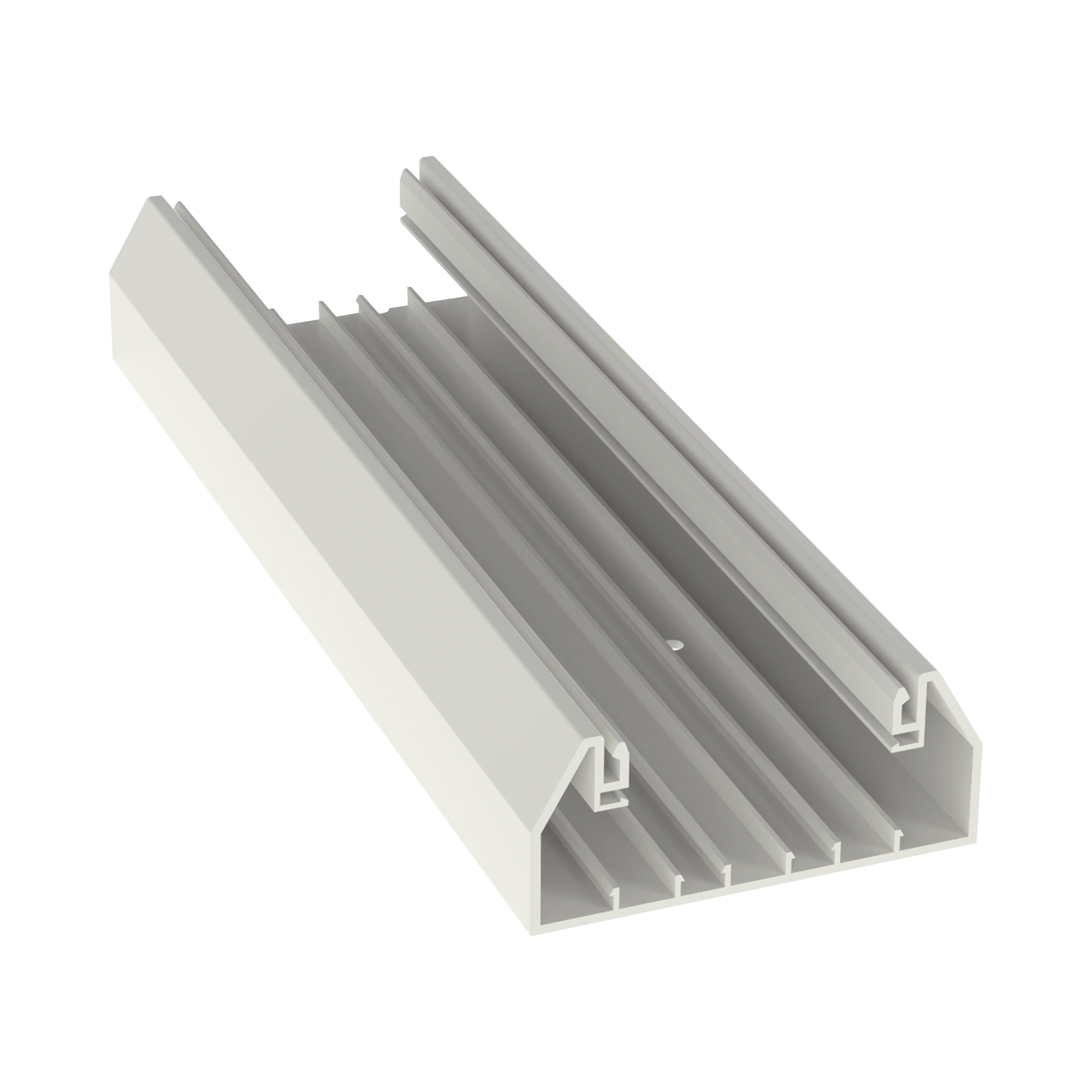 Base para canaleta T-70, de PVC rÃ­gido, con orificios perforados para montaje, 103.3 x 44.9 x 2400 mm, Color Blanco Mate
