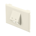 Placa de Pared Horizontal T70, Salida Para 2 Puertos Mini-Com, Con Espacios Para Etiquetas, Color Blanco Mate