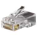 Conectores modulares de datos RJ45/CAT5e, paquete de 100 unidades.