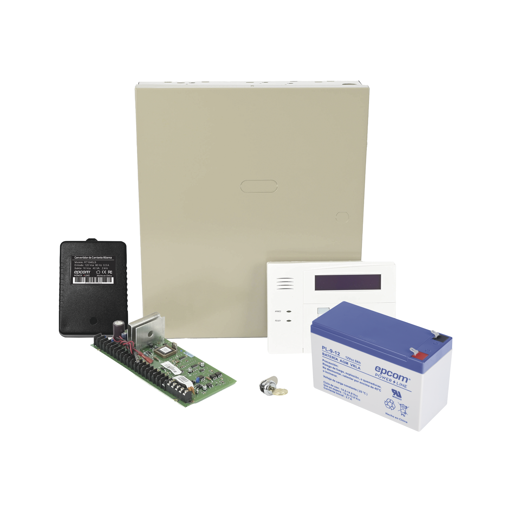 Kit de Panel de Alarma VISTA48LA con  BaterÃ­a de 9Ah, Transformador y Gabinete